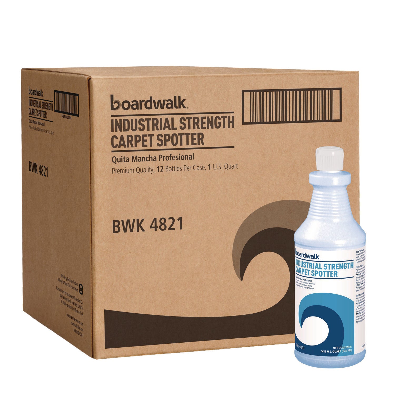 Industrial Strength Carpet Spotter, Unscented, 32 oz Bottle, 12/Carton