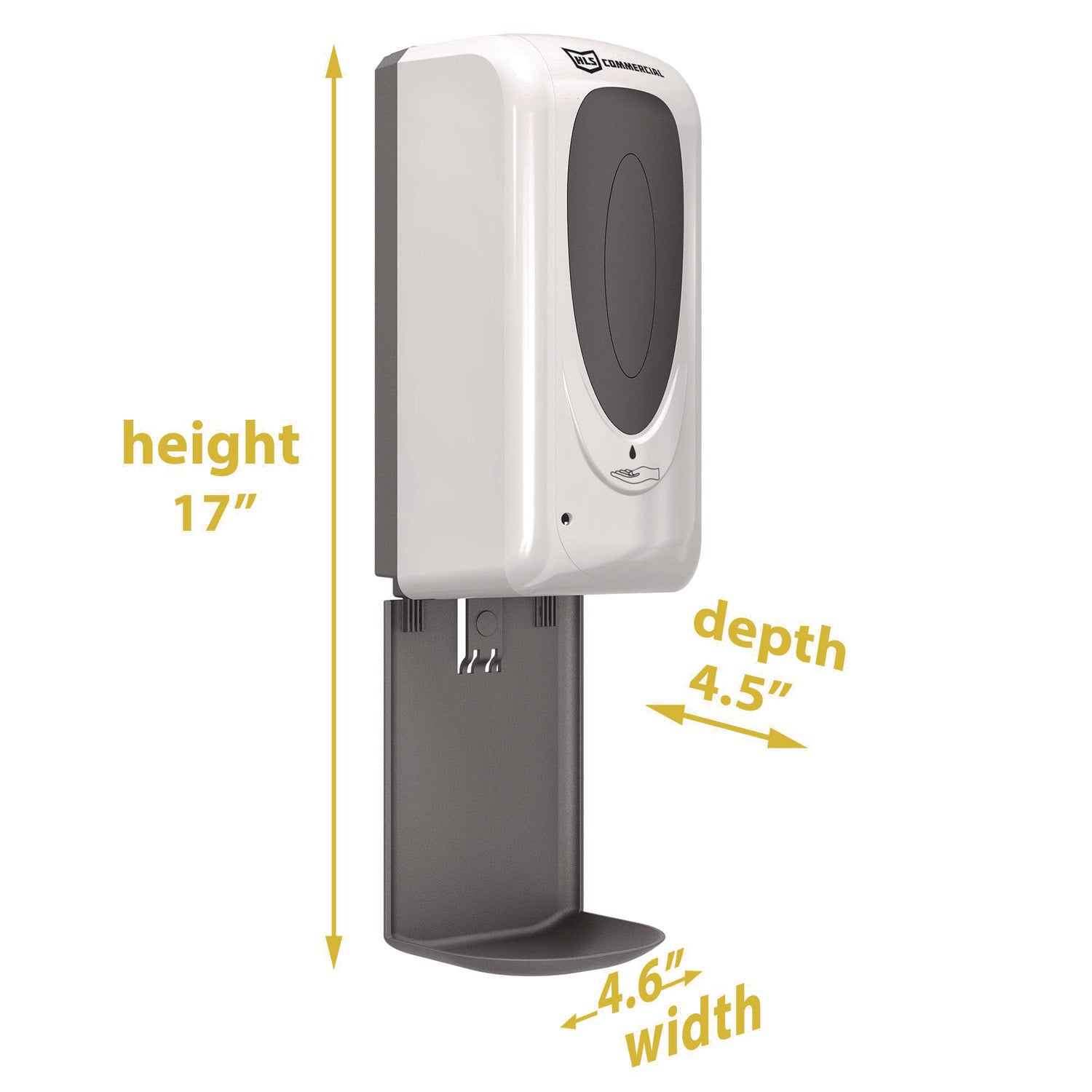 Sanitizer Dispenser, 4.6 x 4.5 x 17, Silver