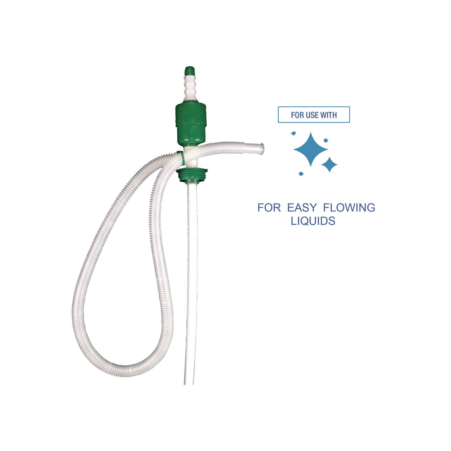Drum Pump, 5 gpm, Plastic, 46" Tall, Clear