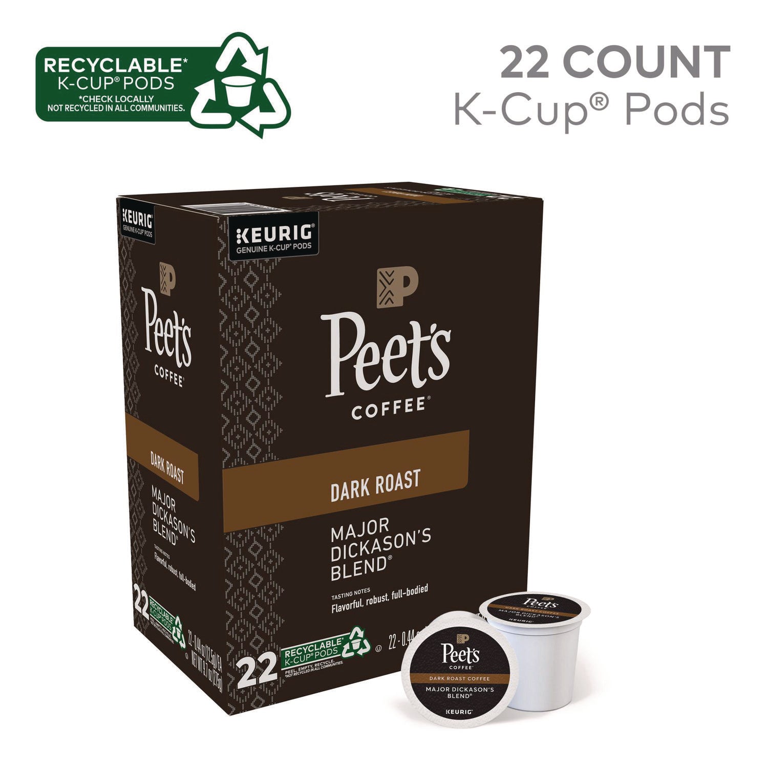 Major Dickason's Blend K-Cups, Regular, 88/Carton