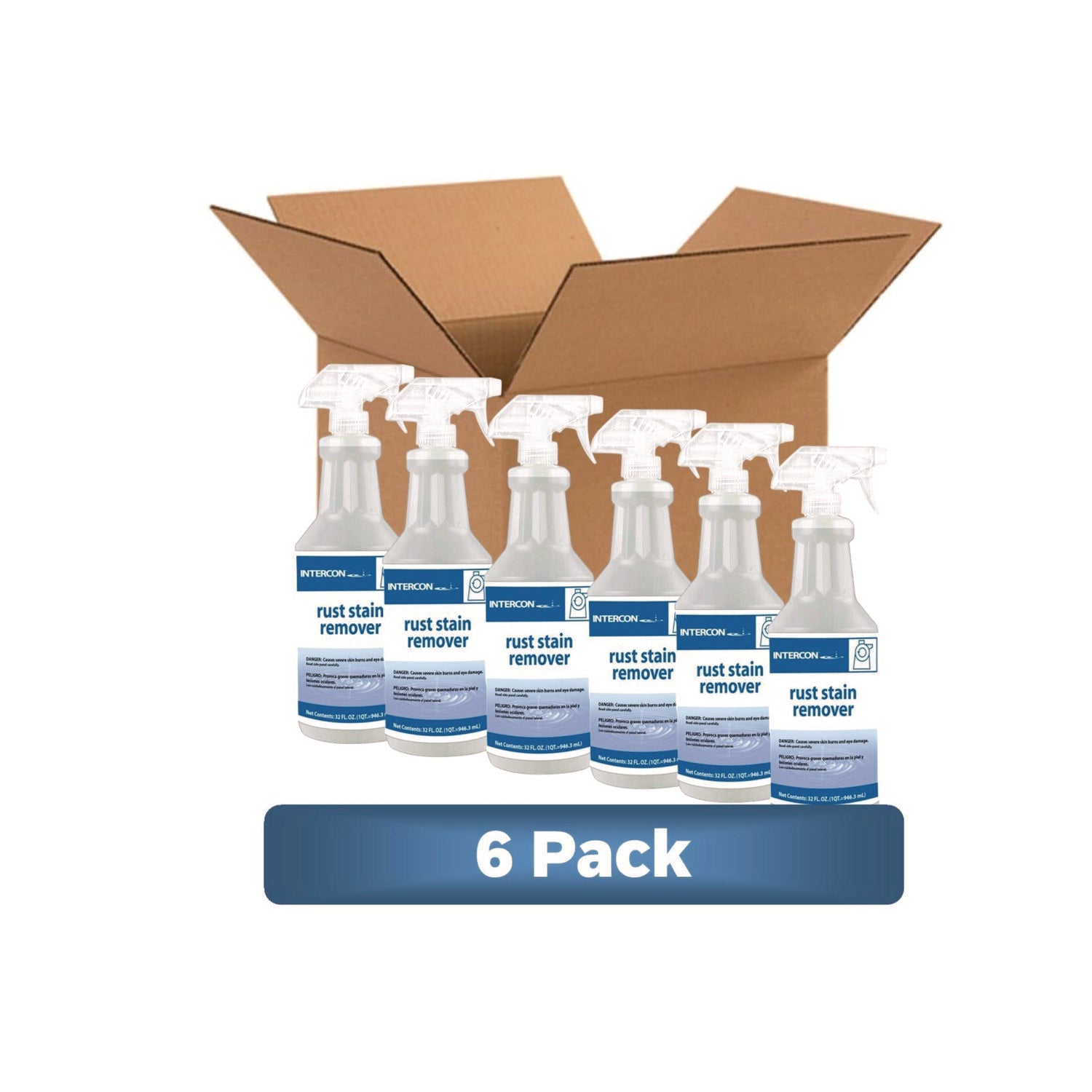 Rust Stain Remover, 32 oz Trigger Spray Bottle, 6/Carton