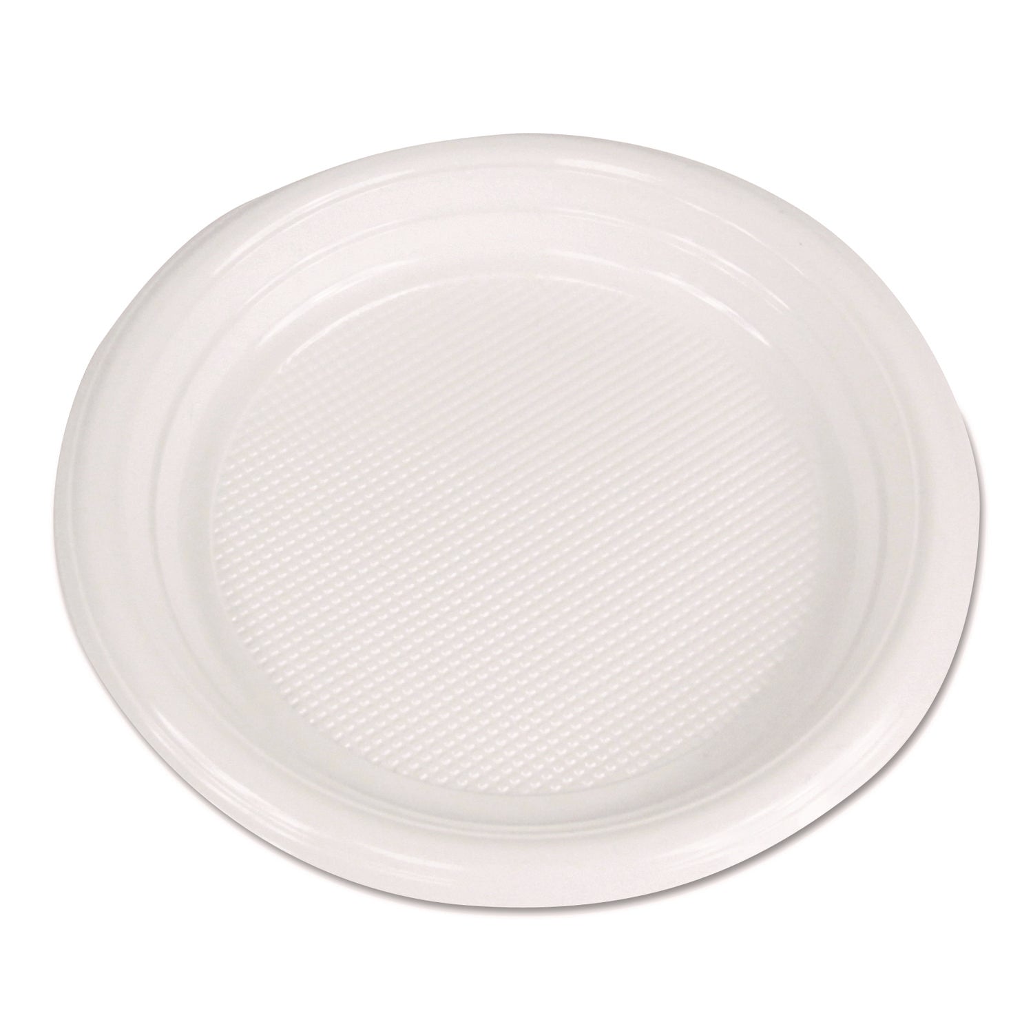 Hi-Impact Plastic Dinnerware, Plate, 6" Dia, White, 1,000/carton