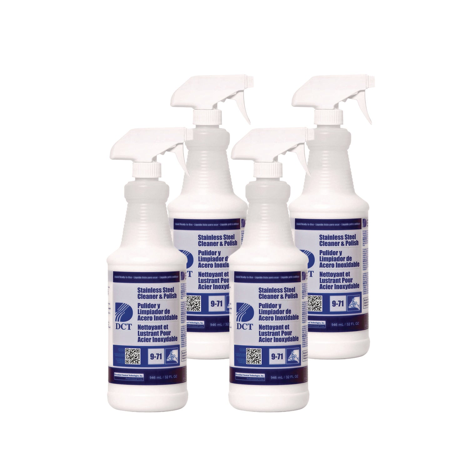 Stainless Steel Cleaner and Polish RLQ, 32 oz Spray Bottle, 4/Carton