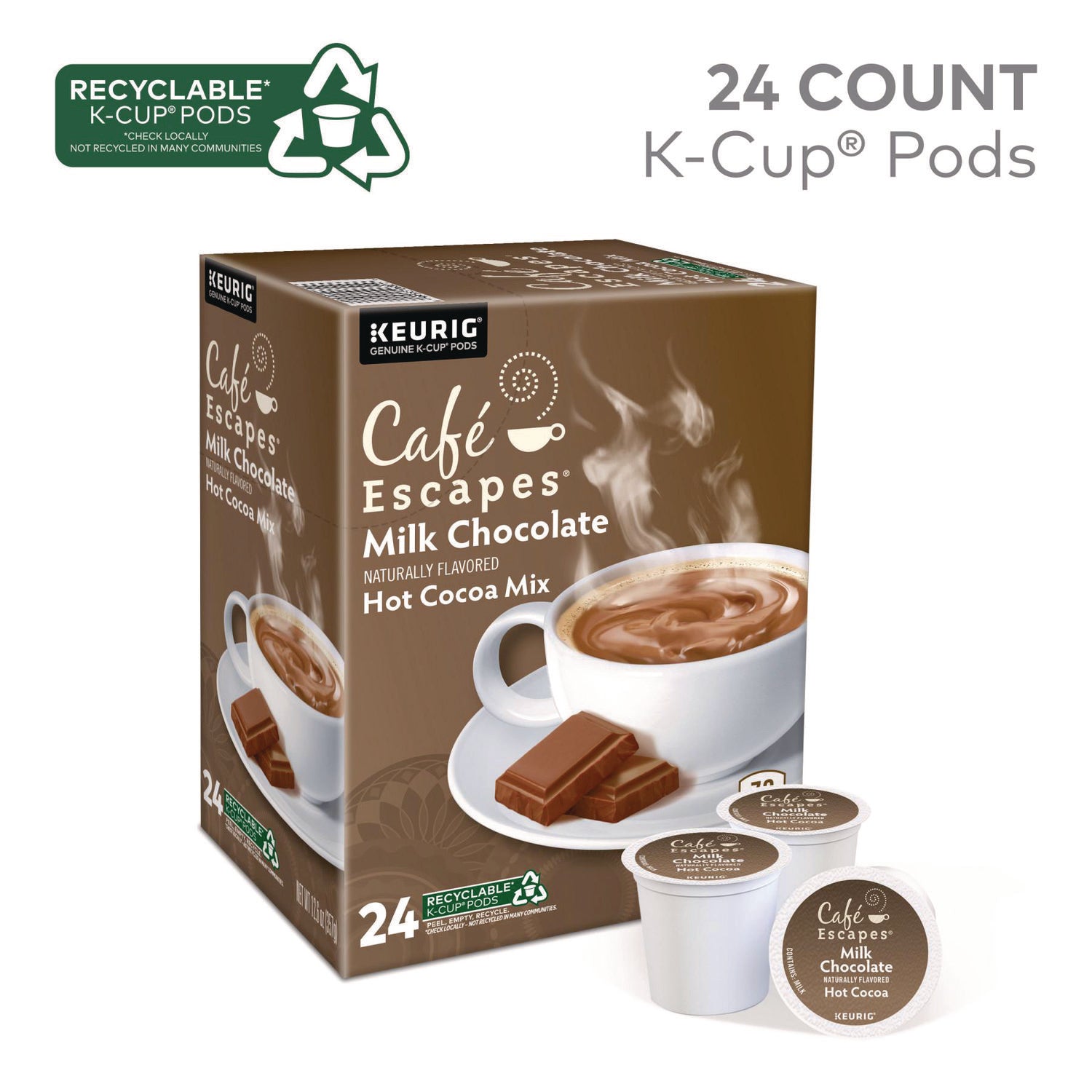 K-Cup, Pod - Milk Chocolate, Hot Cocoa - 24 / Box