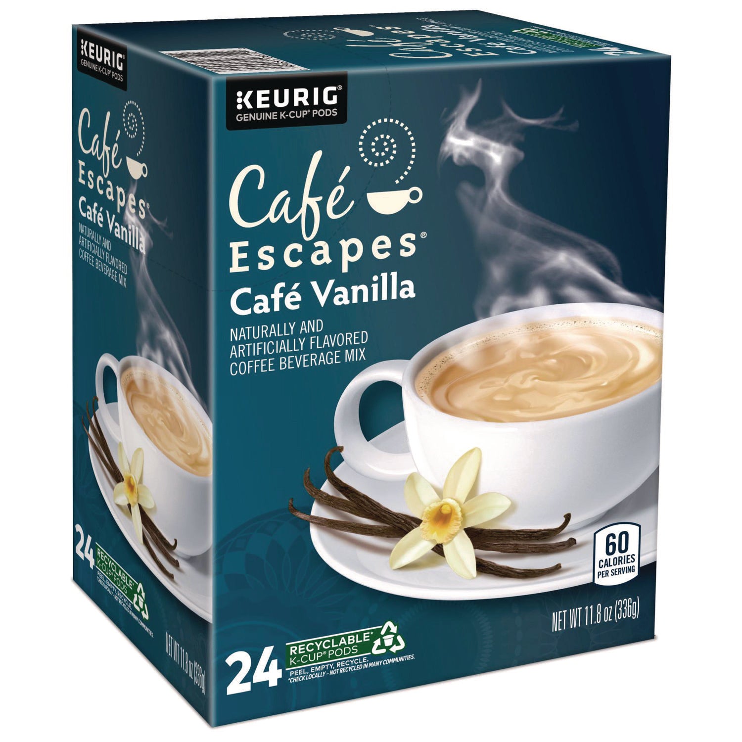 Compatible with Keurig Brewer - Light - K-Cup, Pod - Caf&eacute; Vanilla - Kosher - 24 / Box
