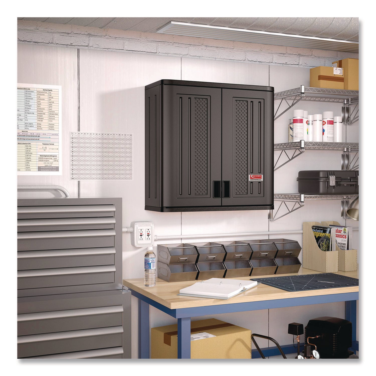 Wall Storage Cabinet, 30 x 12 x 30.25, Gray