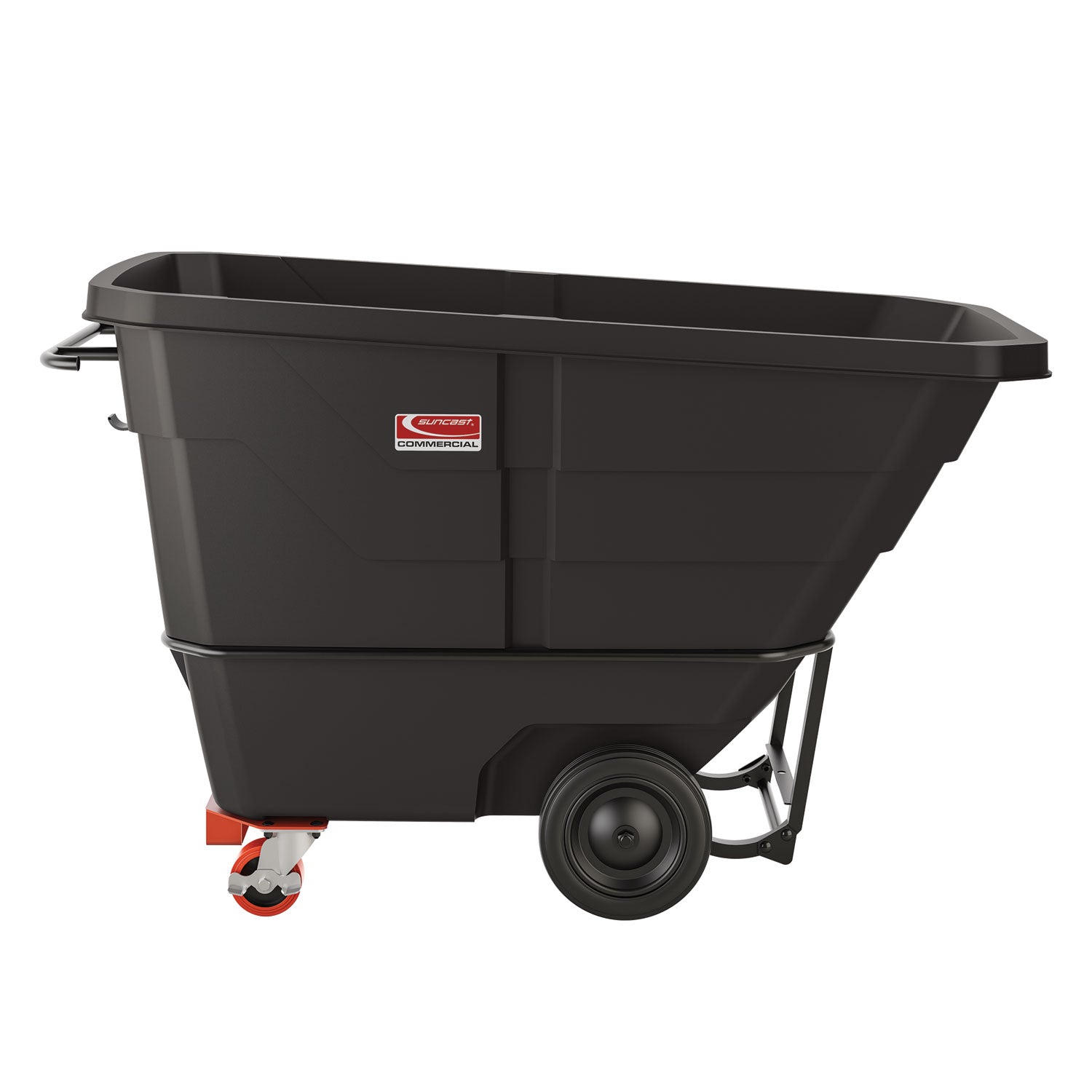 1 cu yd Standard Duty Tilt Truck, Forkliftable Frame, 1,300 lb Capacity, Black