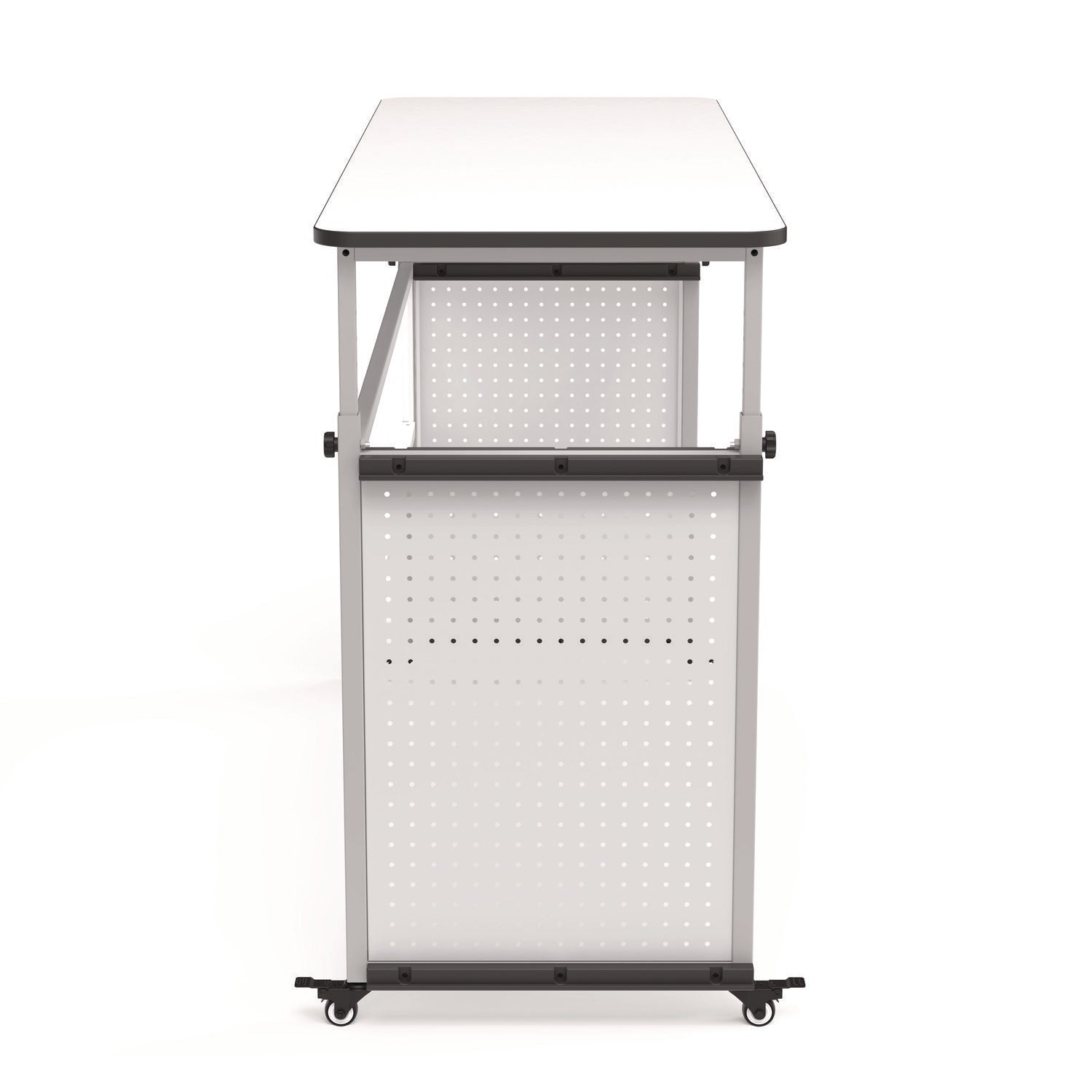 Modular Teacher'S Desk, 60.25 X 21 X 32 To 38, White