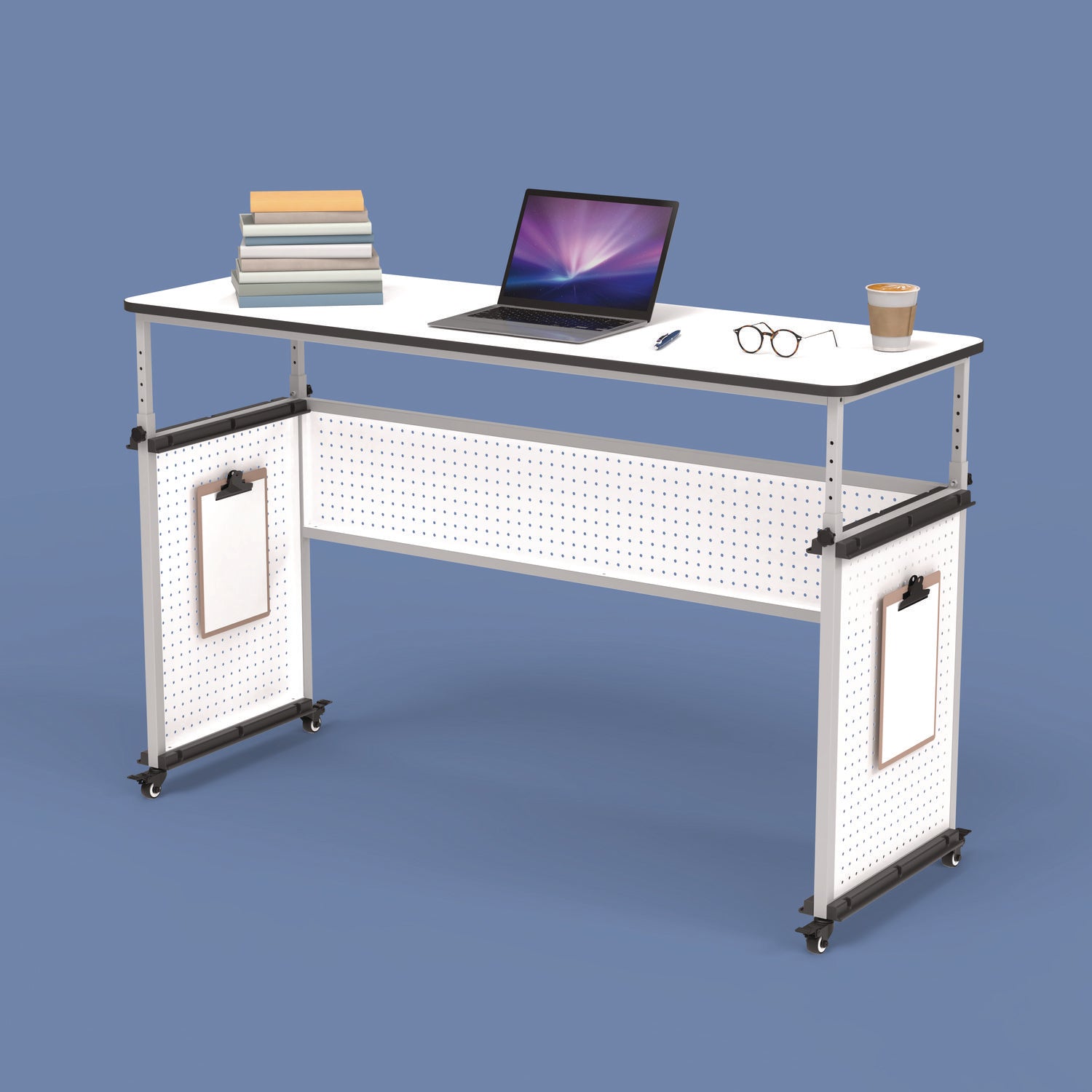 Modular Teacher'S Desk, 60.25 X 21 X 32 To 38, White