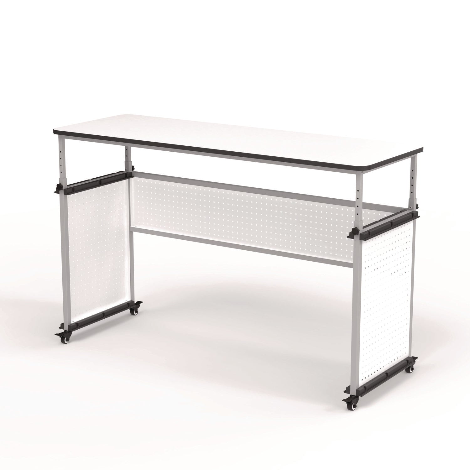 Modular Teacher'S Desk, 60.25 X 21 X 32 To 38, White