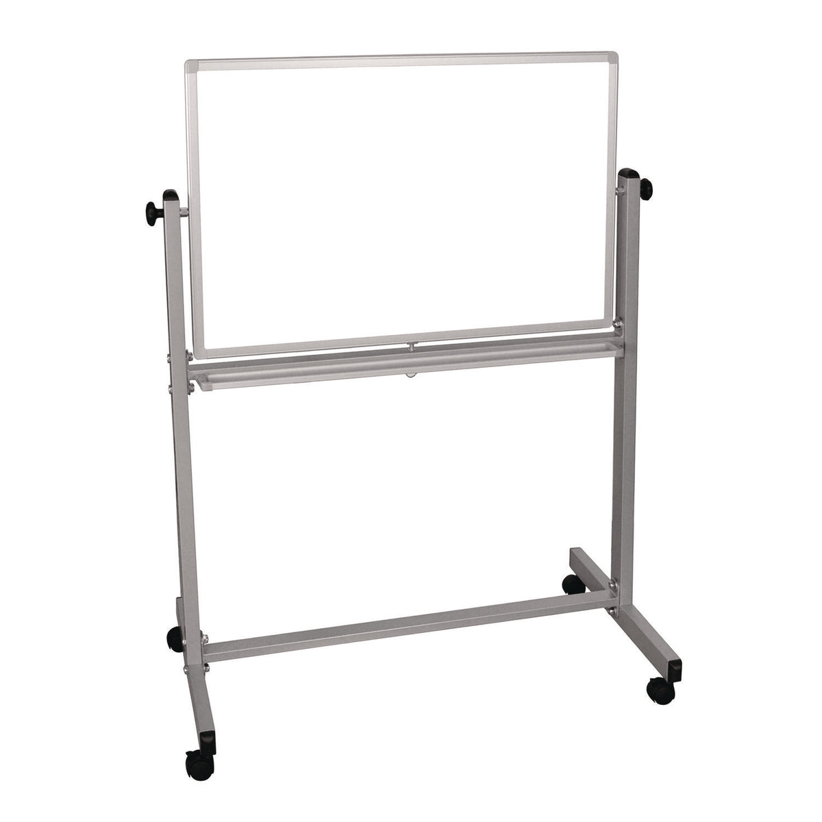 Mobile Magnetic Whiteboard, 36" x 24", White Surface, Silver Aluminum Frame