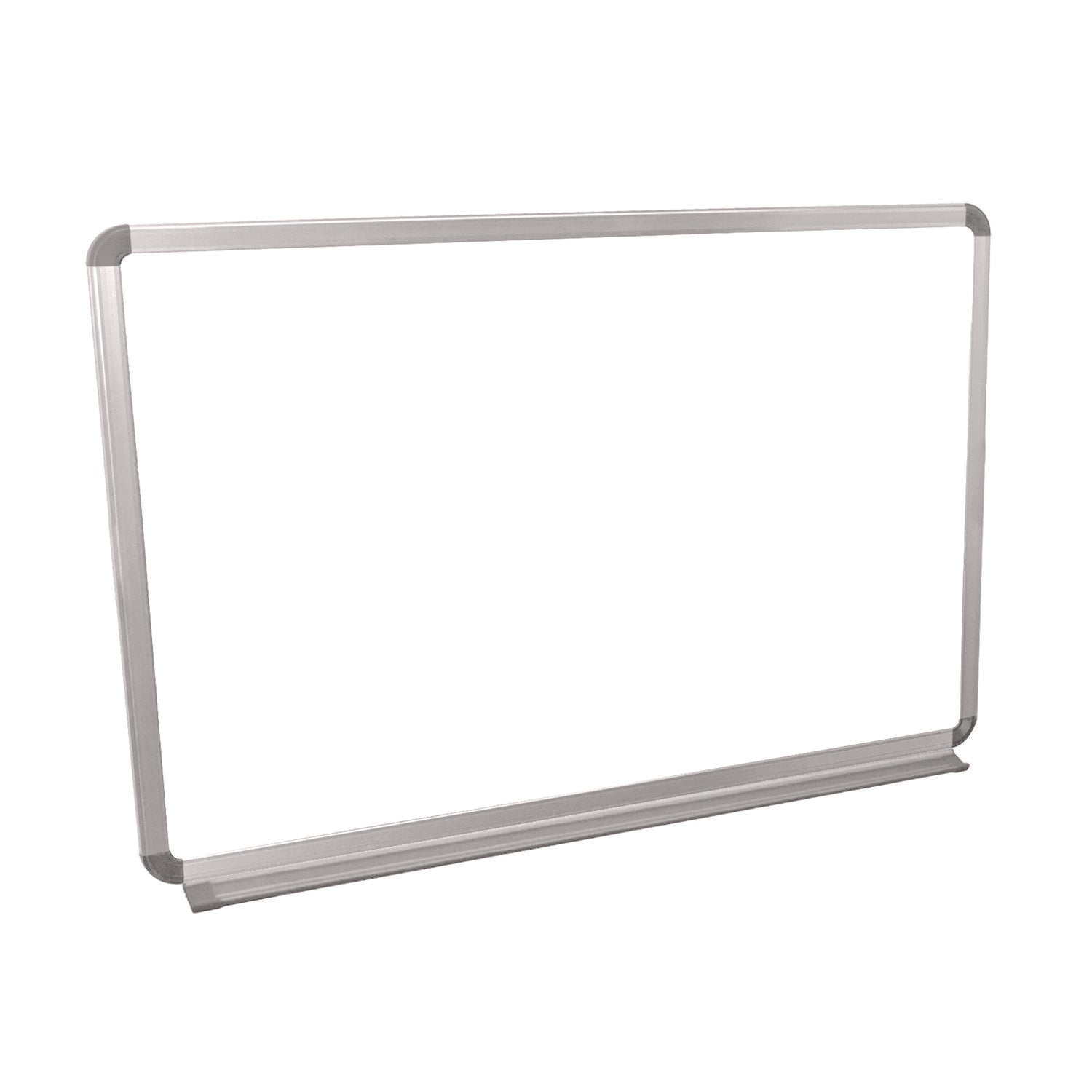 Wall-Mounted Magnetic Whiteboard, 36" X 24", White Surface, Silver Aluminum Frame