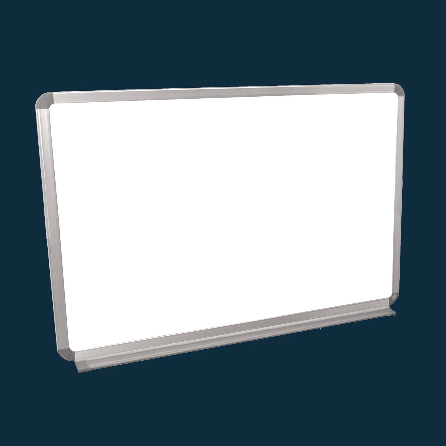 Wall-Mounted Magnetic Whiteboard, 36" X 24", White Surface, Silver Aluminum Frame