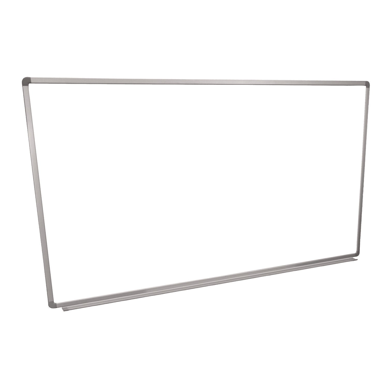 Wall-Mounted Magnetic Whiteboard, 72" X 40", White Surface, Silver Aluminum Frame
