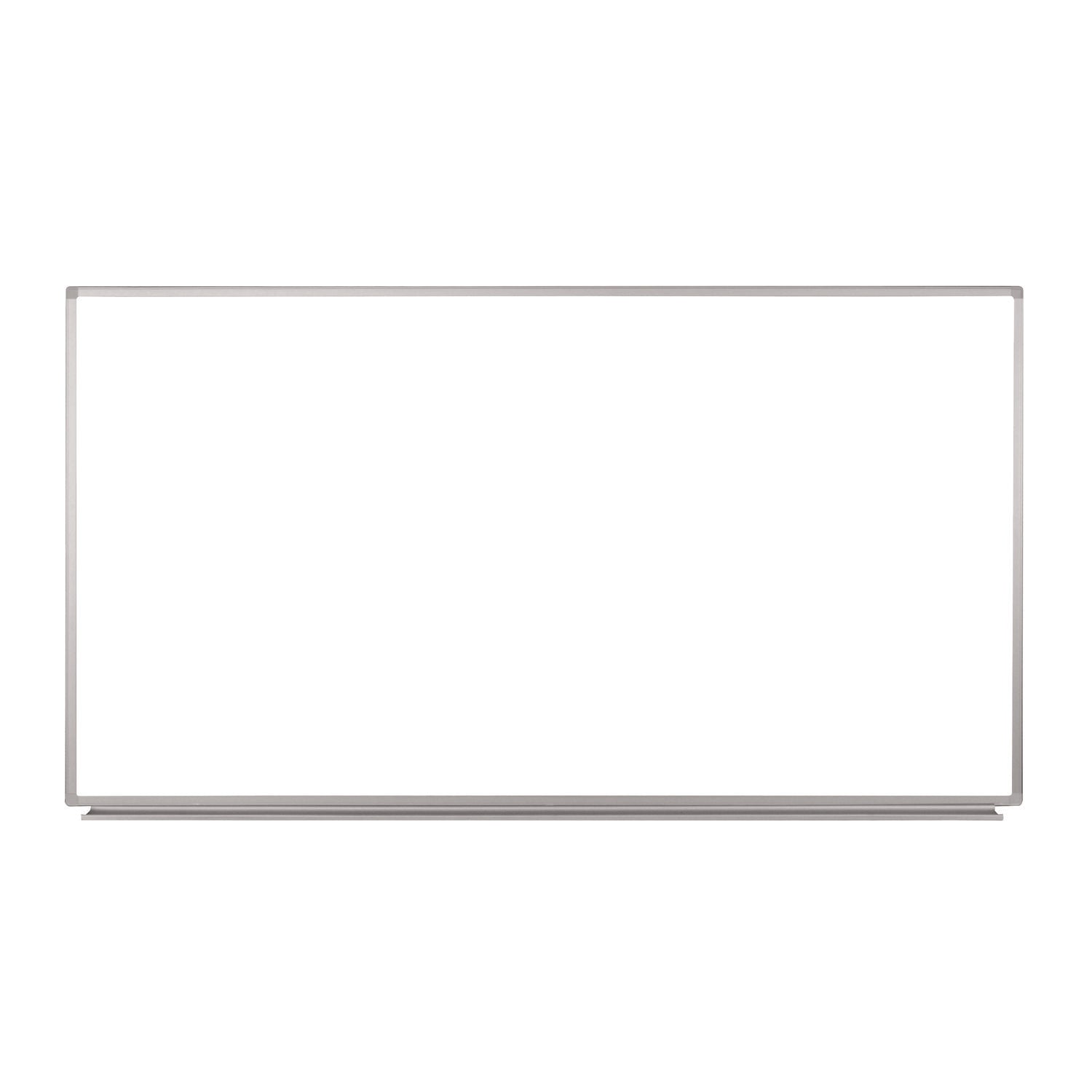 Wall-Mounted Magnetic Whiteboard, 72" X 40", White Surface, Silver Aluminum Frame