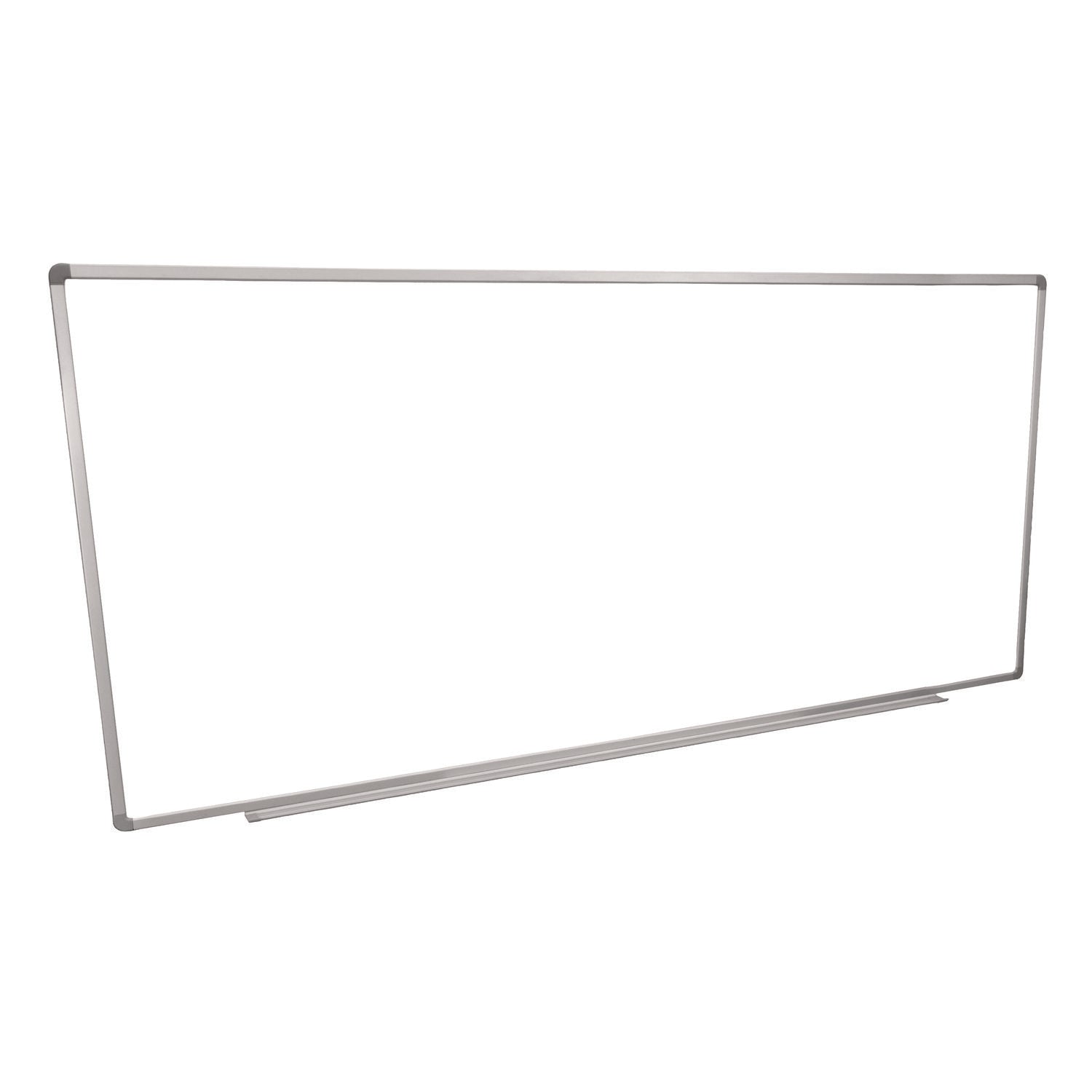 Wall-Mounted Magnetic Whiteboard, 96" X 40", White Surface, Silver Aluminum Frame