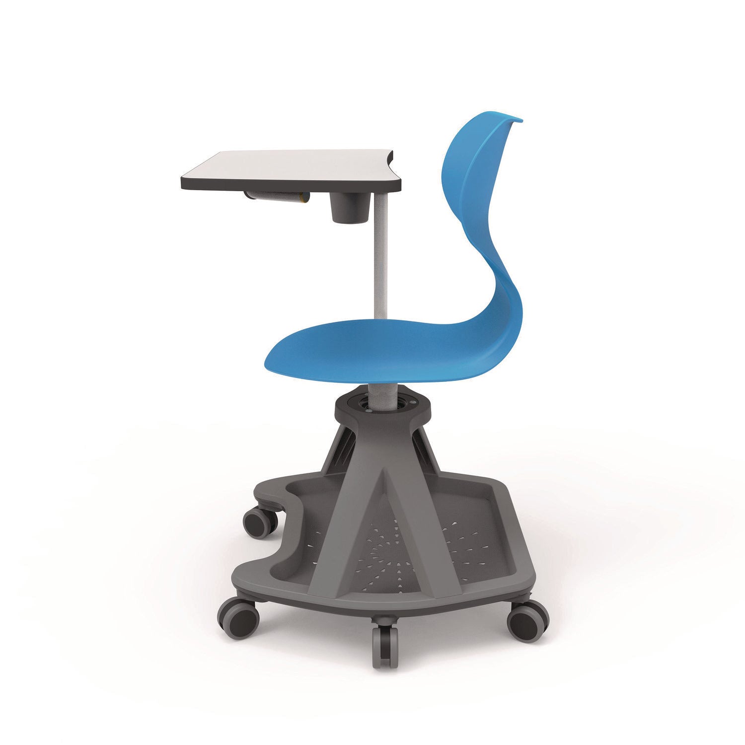 Classroom Series All-In-One Student Desk And Chair, Supports Up To 330 Lb, 19" Seat Height, Blue Seat/Back, Gray Base