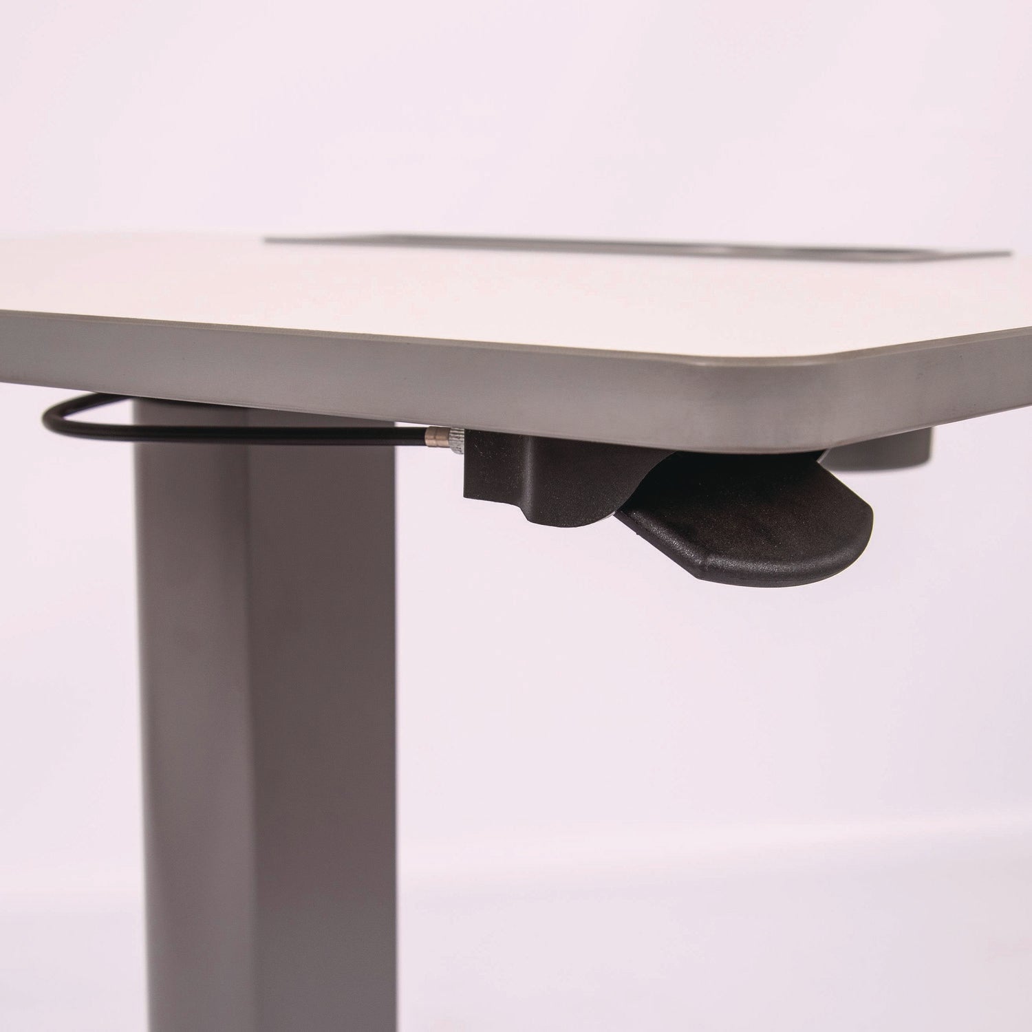 Pneumatic Sit Stand Desk, 27.5 X 19.5 X 26.25 To 42, White/Gray