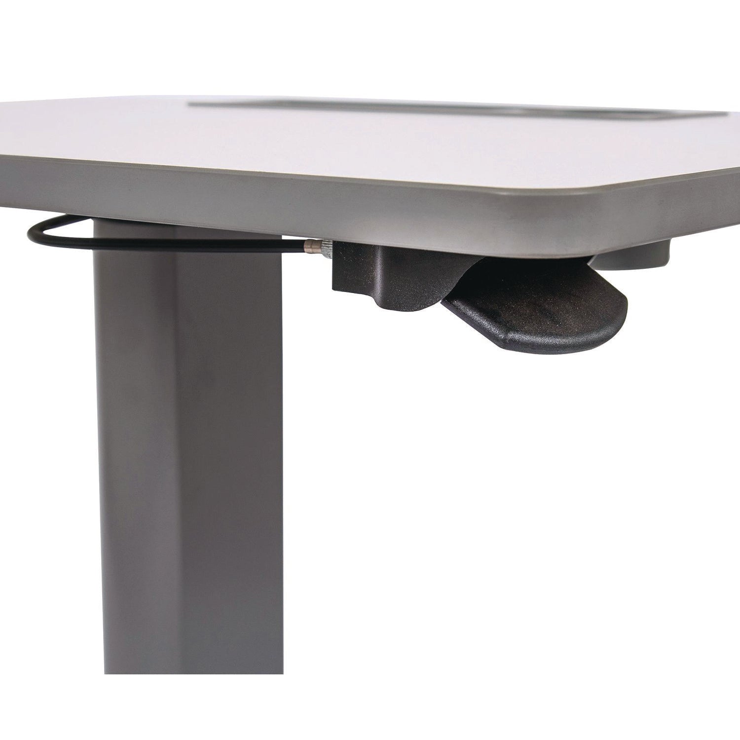Pneumatic Adjustable Height Flip Top Student Desk, 27.5 X 19.5 X 26.25 To 42, White/Gray
