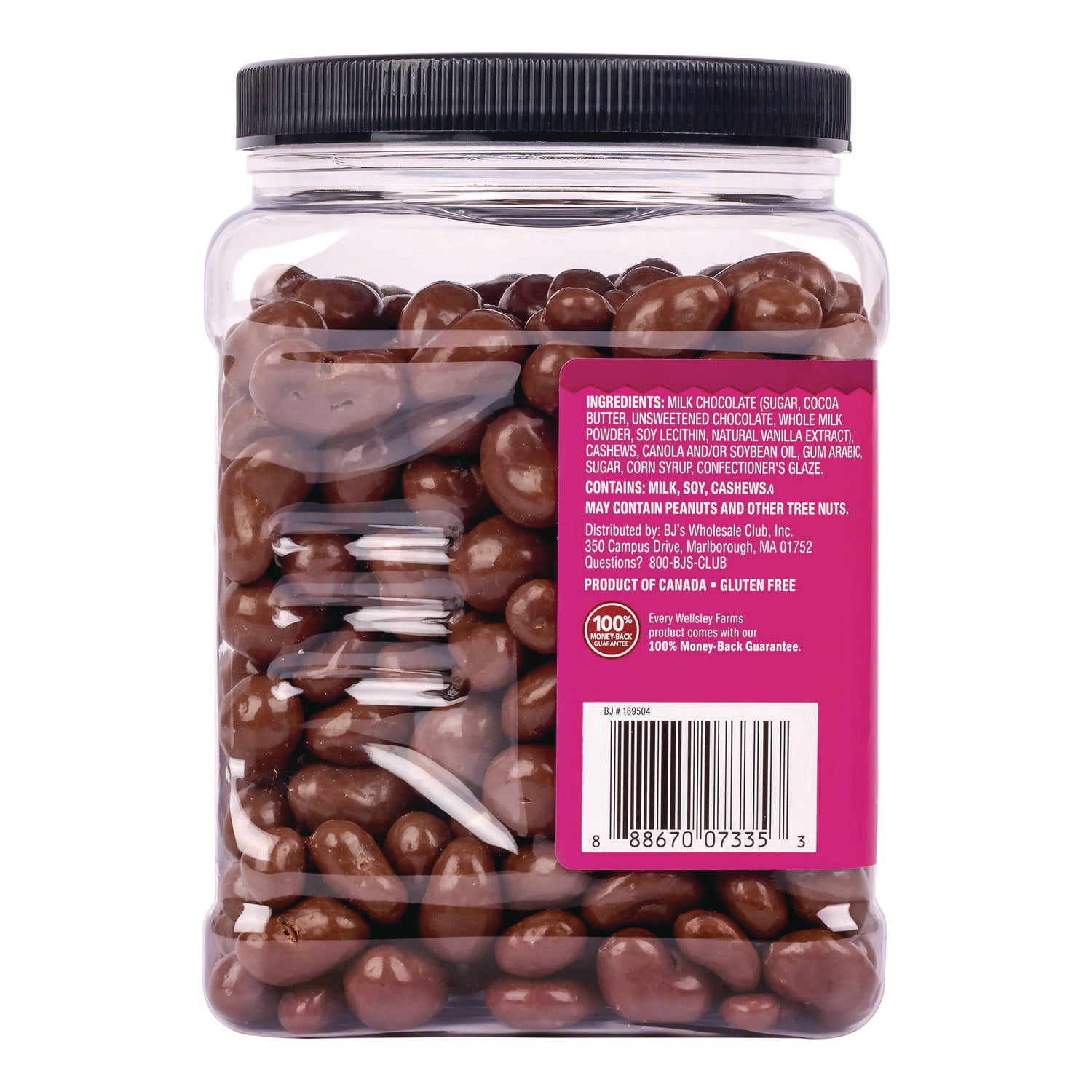 Milk Chocolate Covered Cashews, 44 oz Jar