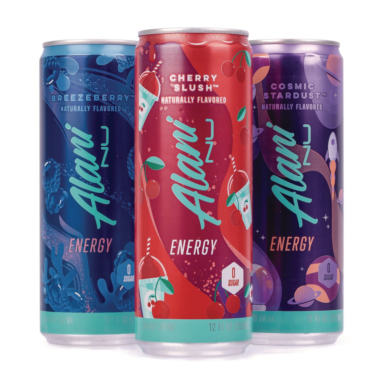 Sugar Free - 12 fl oz (355 mL) - Cherry Slush, Cosmic Stardust, Berry Blaze - 18/Carton - 1 Carton