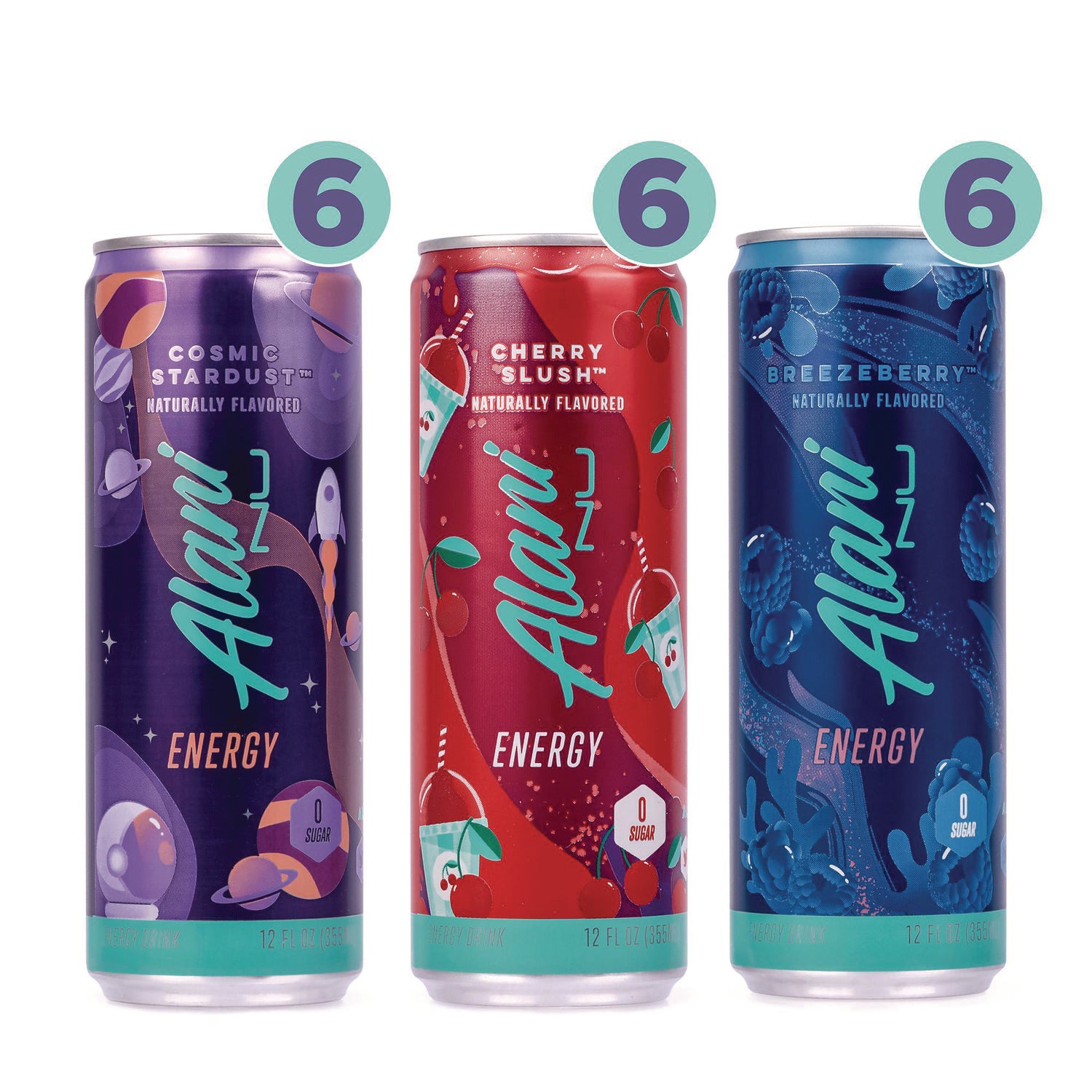 Sugar Free - 12 fl oz (355 mL) - Cherry Slush, Cosmic Stardust, Berry Blaze - 18/Carton - 1 Carton