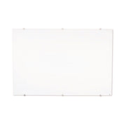Magnetic Wall-Mounted Glass Board, 48" X 36", White Surface, Silver Aluminum Frame