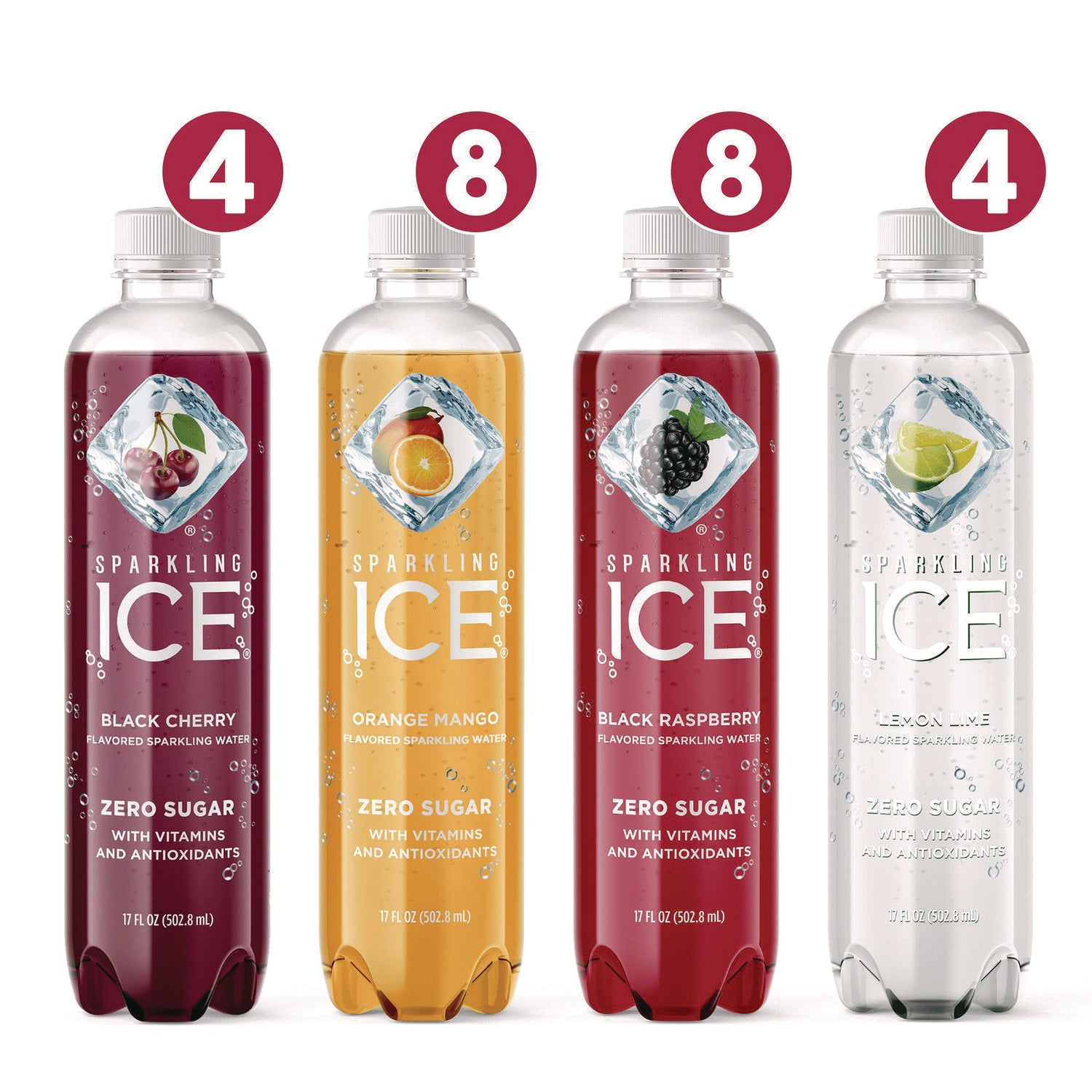 Black Cherry, Lemon Lime, Orange Mango, Raspberry - 1 / Carton