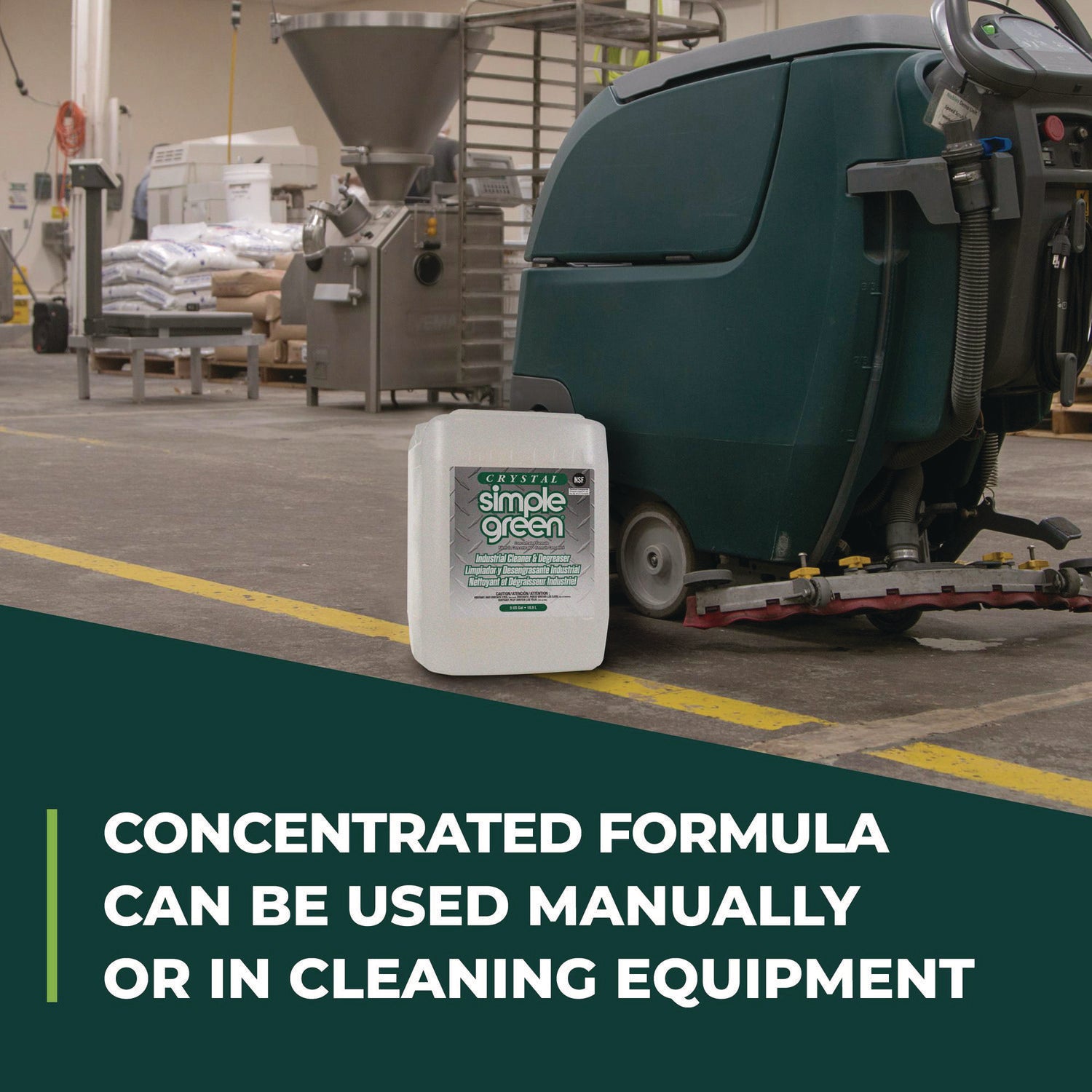 Simple Green Crystal Industrial Cleaner/Degreaser, Concentrate, 640 fl oz (20 quart), Non-flammable, Fragrance-free, Color-free, Clear, 1 Each