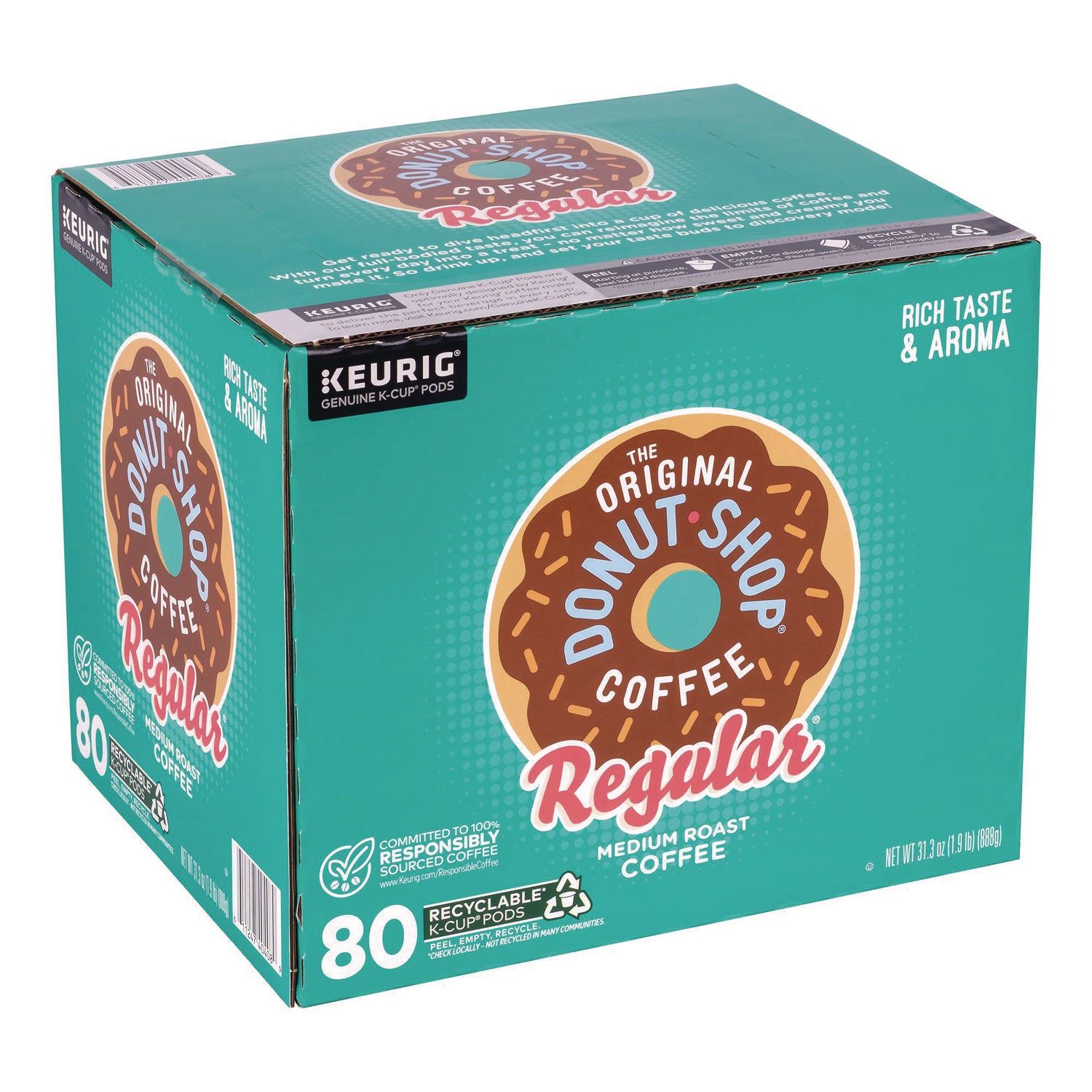 Compatible with Keurig K-Cup Brewer - Regular - Extra Bold Medium - 80 K-Cup - K-Cup - 1 / Carton