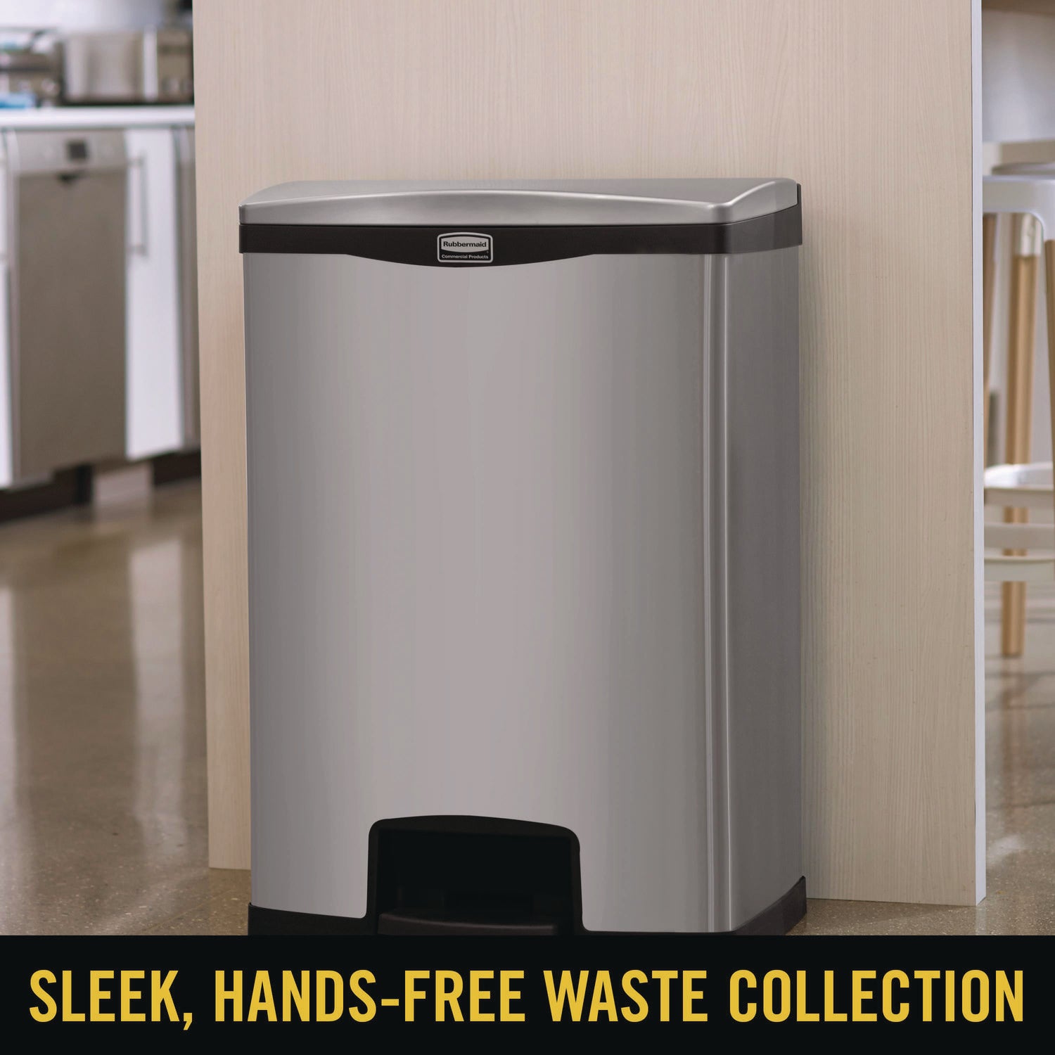 13 gal Capacity - 28.7" Height x 13.7" Width - Stainless Steel, Poly - Black - 1 Each
