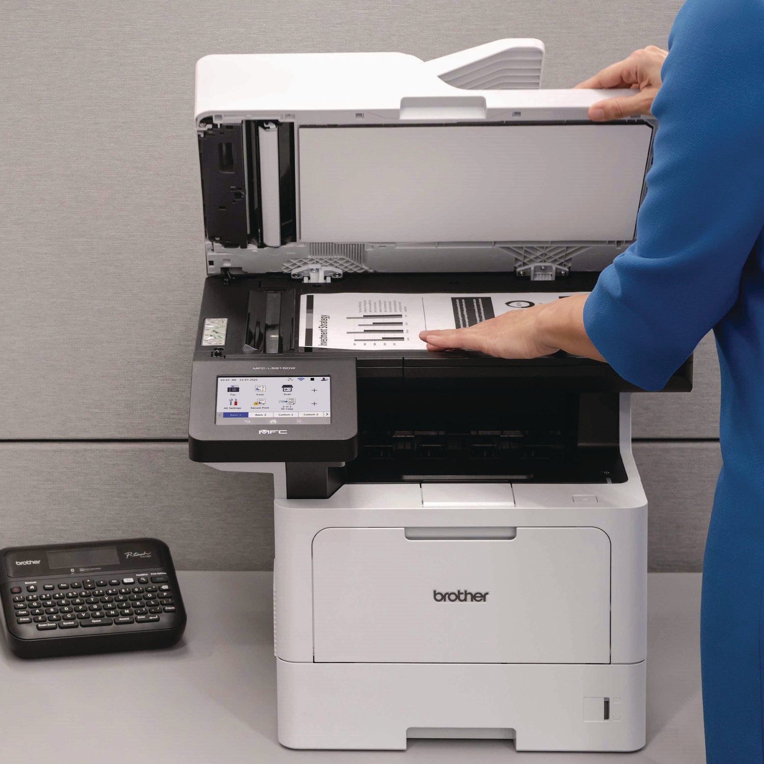 MFC-L5915DW Business Monochrome AIO Laser Printer, Copy/Fax/Print/Scan