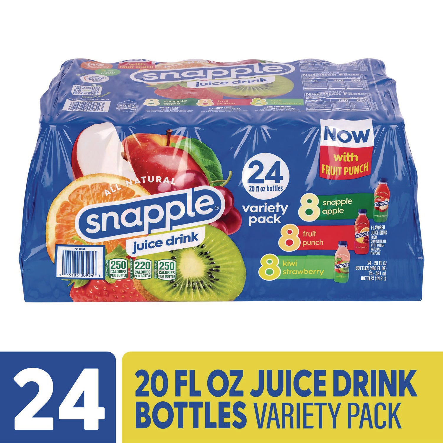 Fruit Punch, Kiwi Strawberry, Apple - 24 / Carton