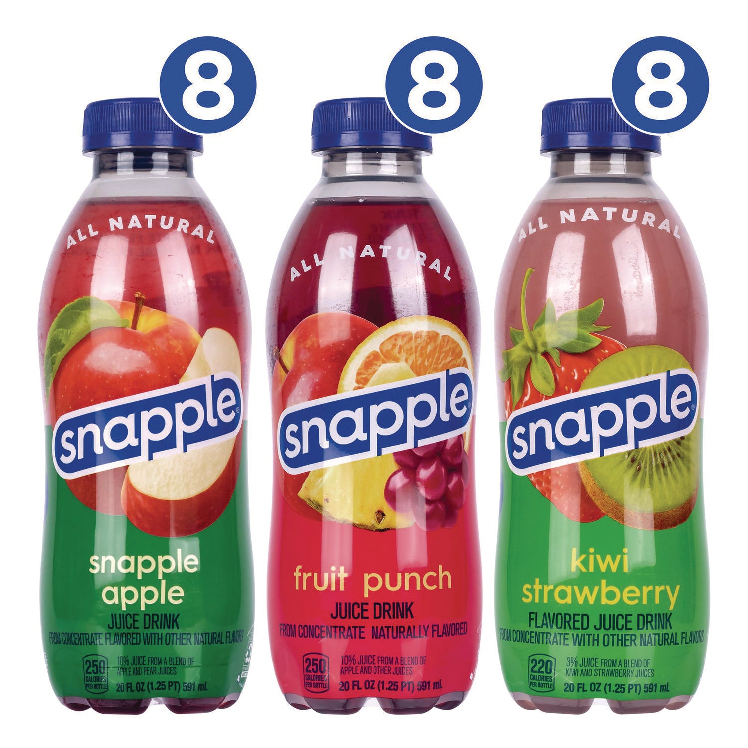 Fruit Punch, Kiwi Strawberry, Apple - 24 / Carton