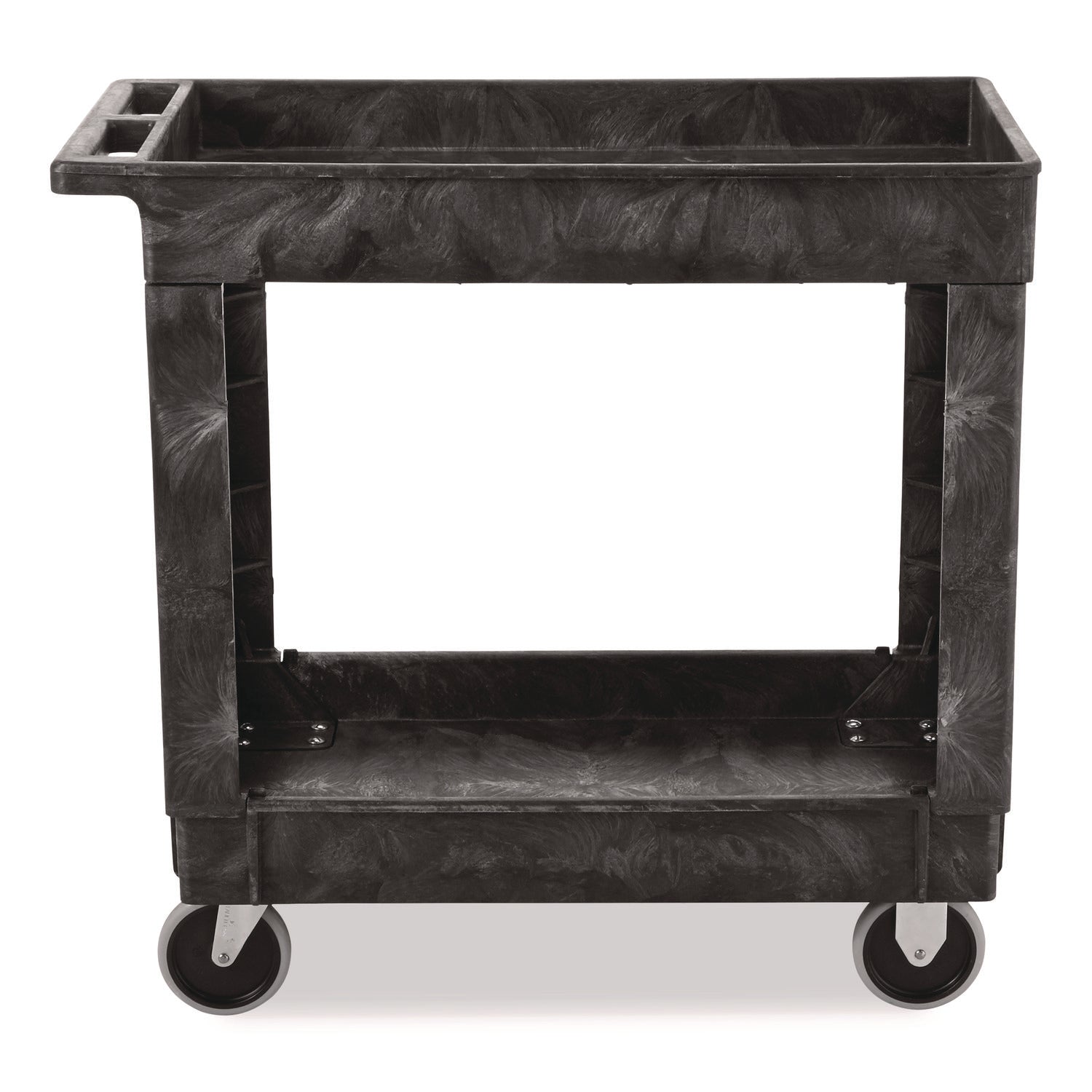 2 Shelf - 500 lb Load Capacity - 4 Casters - 5" Caster Size - 34.25" Length x 17.37" Width x 31.50" Height - Black - 1 Each