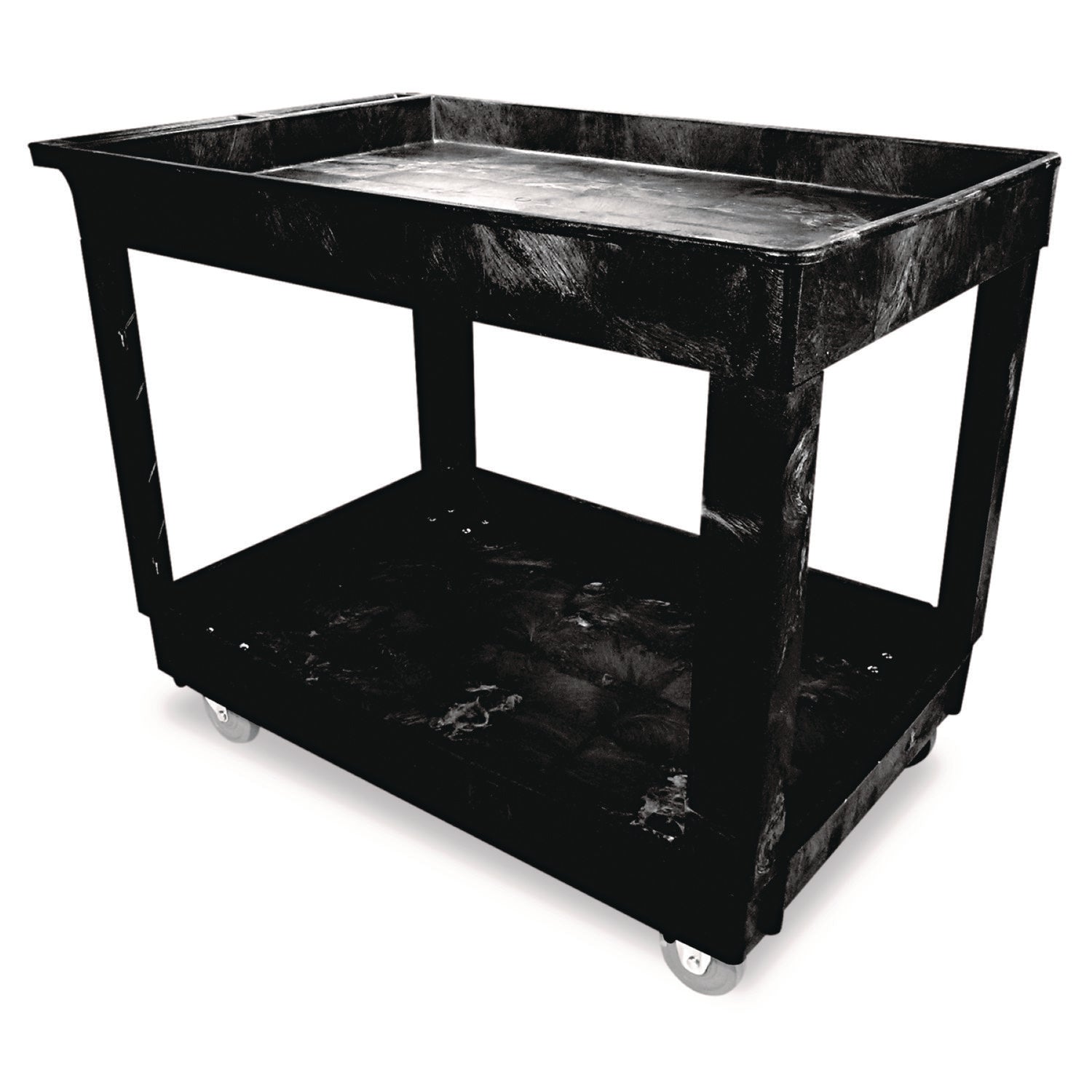 2 Shelf - Push Handle Handle - 4" Caster Size - Foam - 40.25" Length x 25.63" Width x 32.50" Height - Black - 1 Each