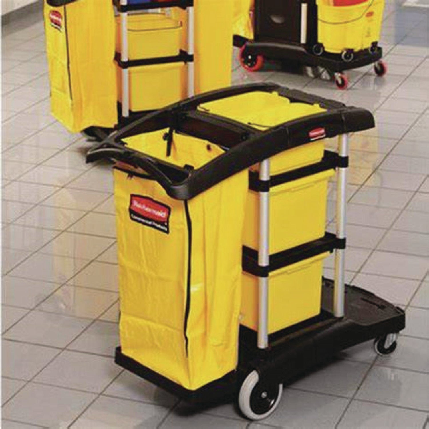 4" Caster Size - 48.25" Width x 22" Depth x 44" Height - Yellow, Black - 1 Each