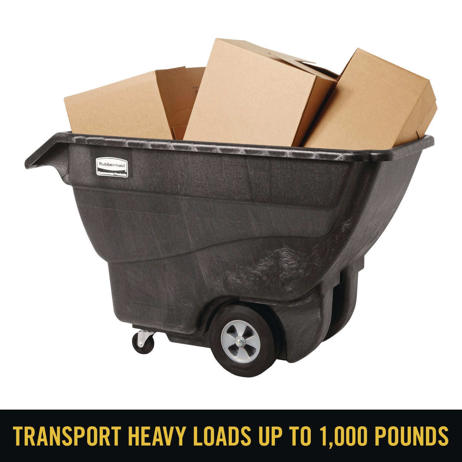 0.75 cu yd Structural Foam Tilt Truck, Standard Duty, 1,000 lb Capacity, Black
