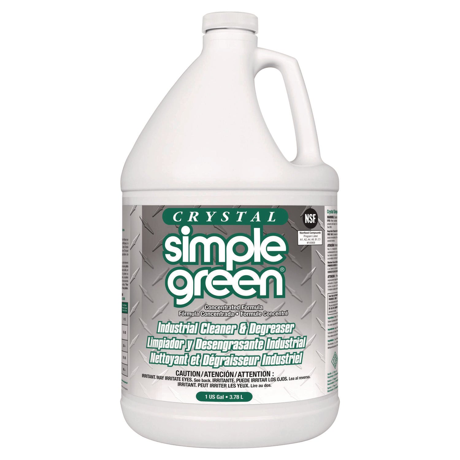 Simple Green Crystal Industrial Cleaner/Degreaser - For Multipurpose - Concentrate - Liquid - 128 fl oz (4 quart) - Non-flammable, Fragrance-free, Color-free - Clear - 1 Each
