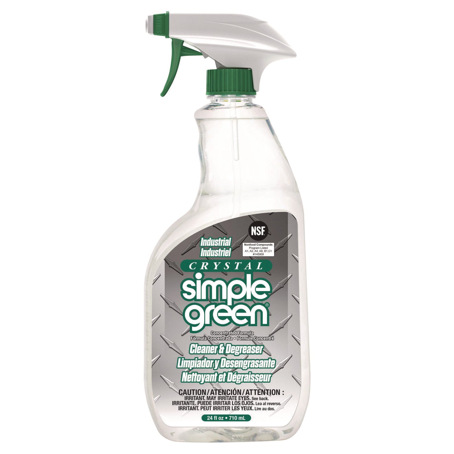 Simple Green Crystal Industrial Cleaner/Degreaser - For Multipurpose - Concentrate - Spray - 24 fl oz (0.8 quart) - Non-flammable, Color-free, Fragrance-free - Clear - 12 / Carton