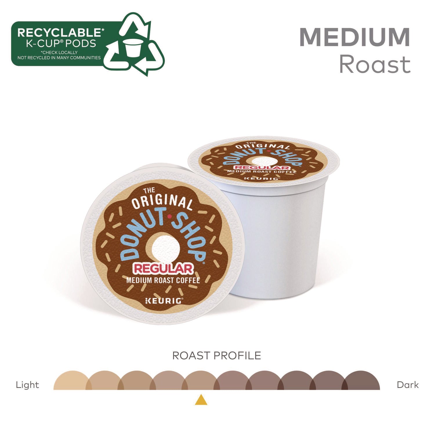 Compatible with Keurig Brewer - Regular - Medium - 0.4 oz - K-Cup, Pod - Donut Shop Blend - Kosher - 24 / Box