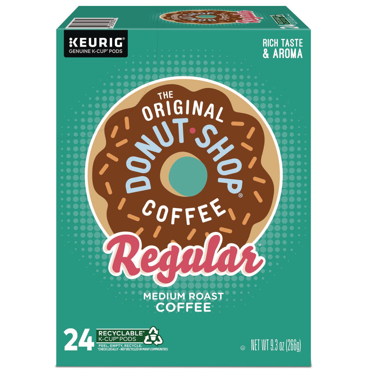 Compatible with Keurig Brewer - Regular - Medium - 0.4 oz - K-Cup, Pod - Donut Shop Blend - Kosher - 24 / Box