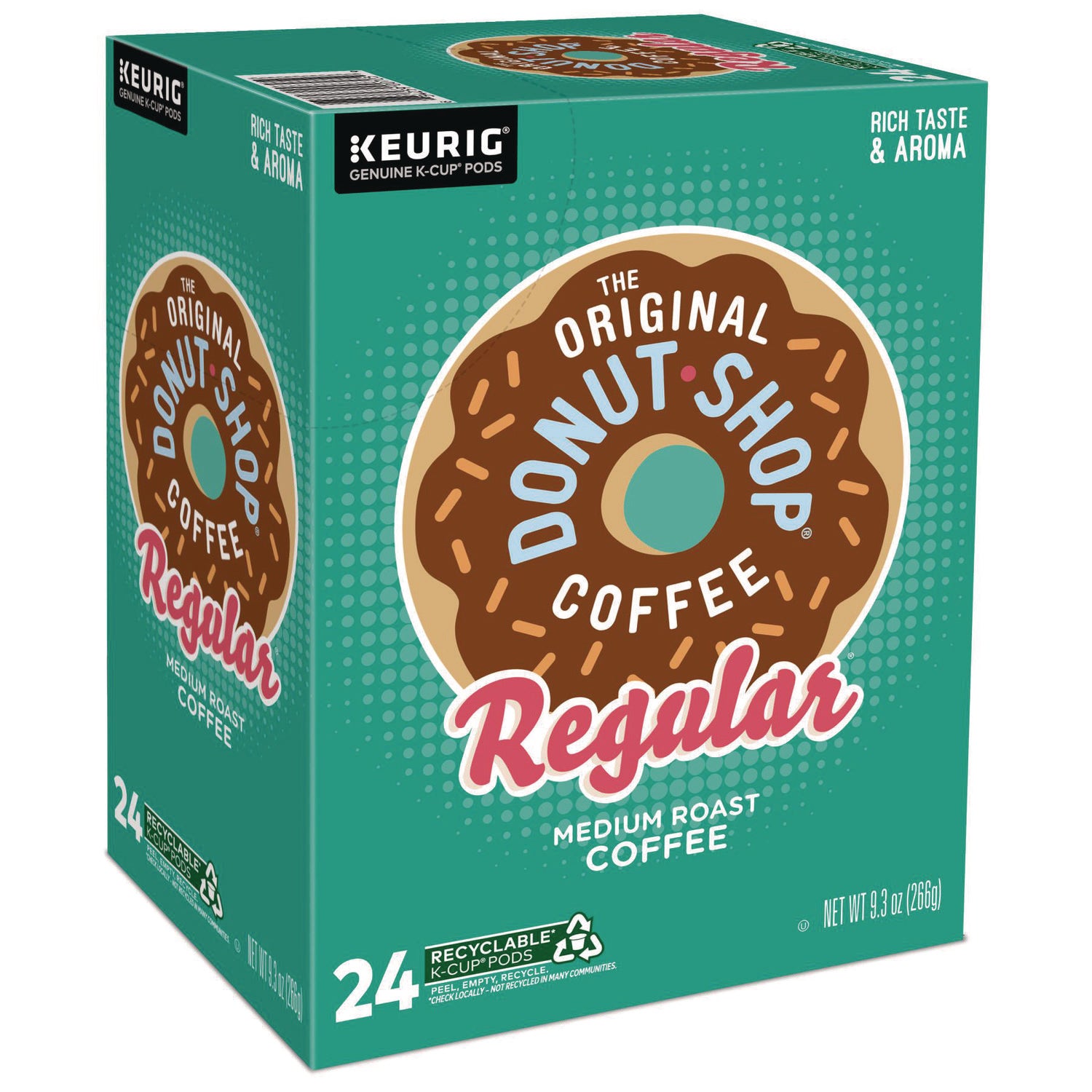 Compatible with Keurig Brewer - Regular - Medium - 0.4 oz - K-Cup, Pod - Donut Shop Blend - Kosher - 24 / Box