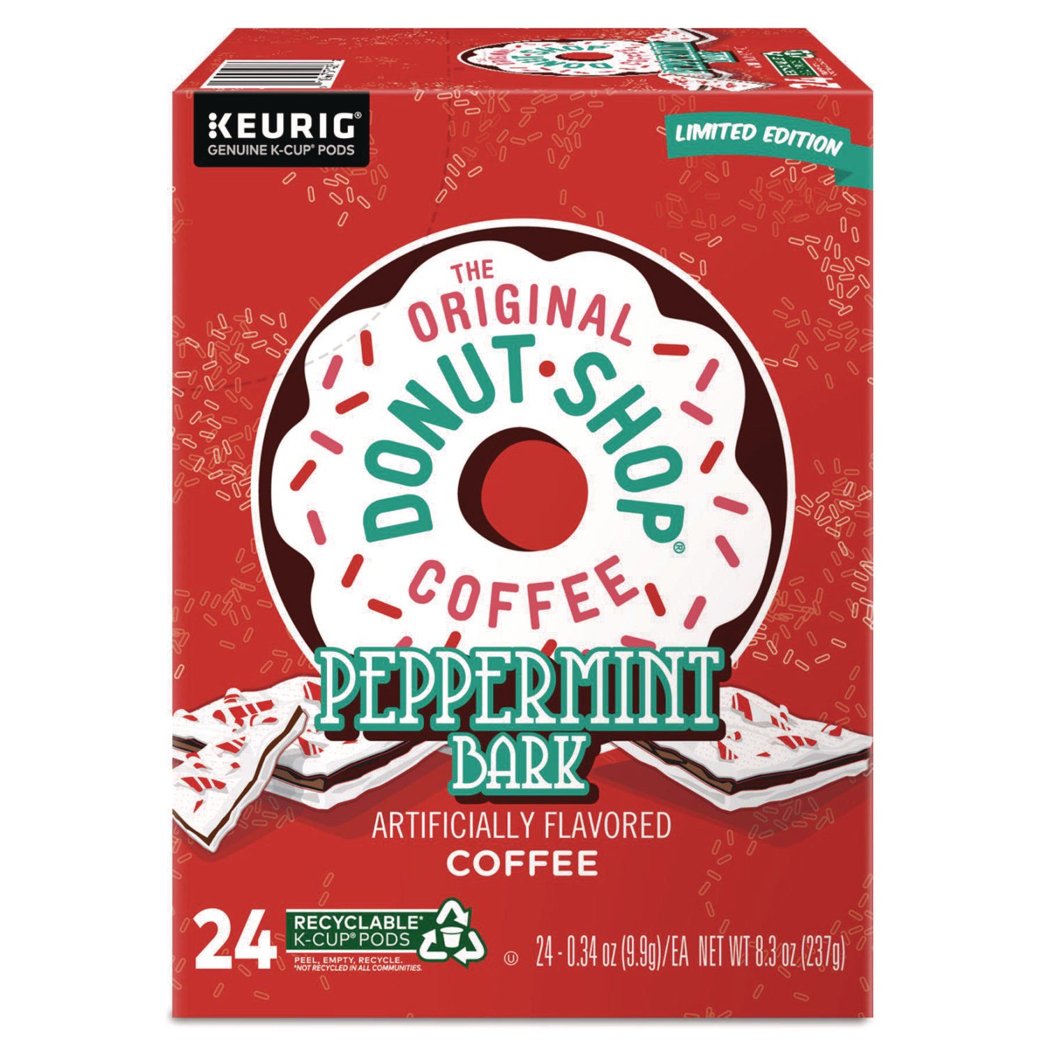 Compatible with K-Cup Brewer - Light - K-Cup, Pod - Peppermint Bark - Kosher - 24 / Box