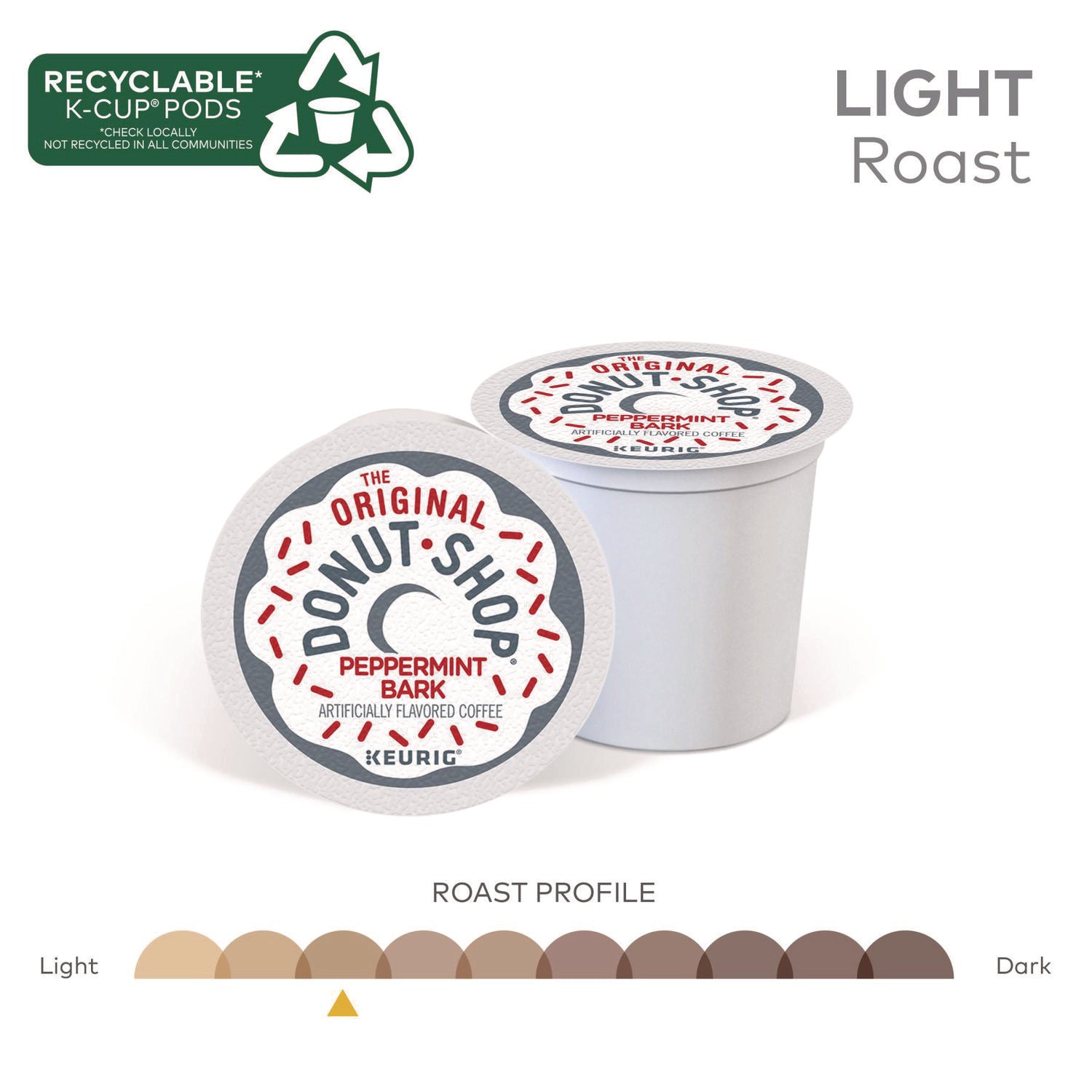 Compatible with K-Cup Brewer - Light - K-Cup, Pod - Peppermint Bark - Kosher - 24 / Box