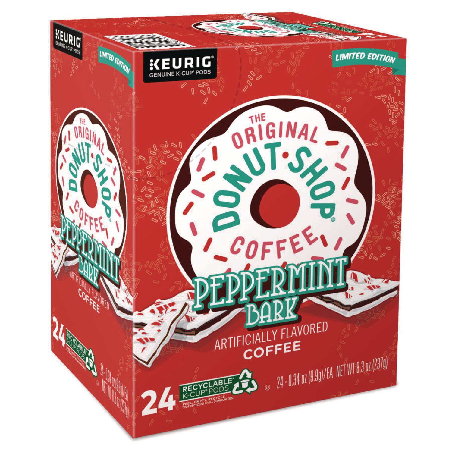 Compatible with K-Cup Brewer - Light - K-Cup, Pod - Peppermint Bark - Kosher - 24 / Box