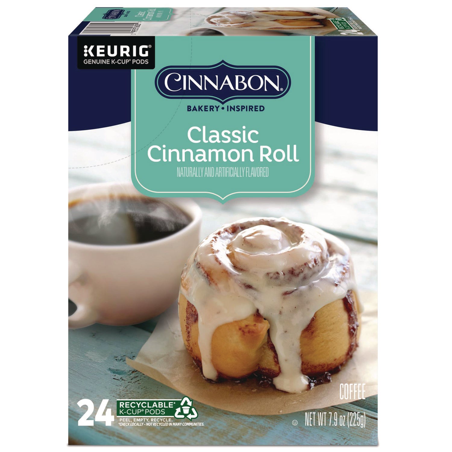 Compatible with Keurig Brewer - Regular - Light - K-Cup, Pod - Classic Cinnamon Roll - Kosher - 24 / Box