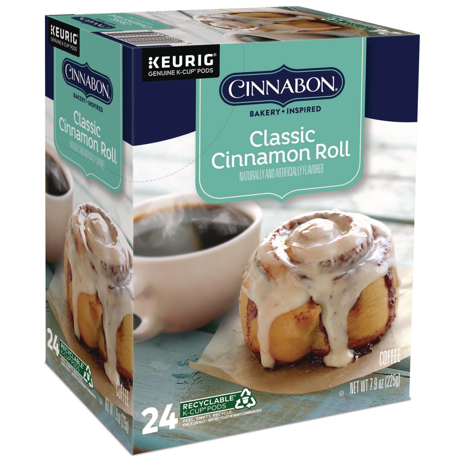 Compatible with Keurig Brewer - Regular - Light - K-Cup, Pod - Classic Cinnamon Roll - Kosher - 24 / Box