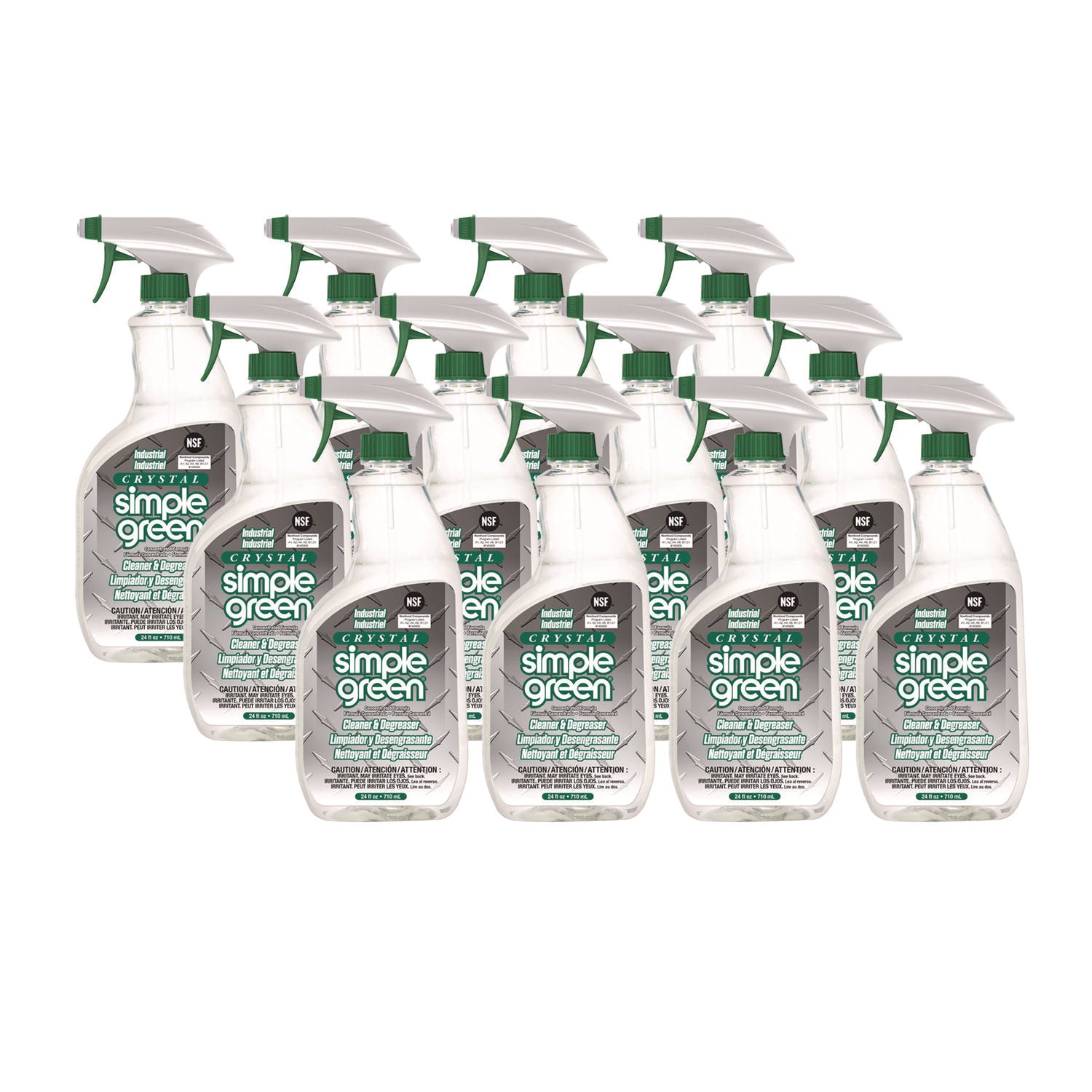 Simple Green Crystal Industrial Cleaner/Degreaser - For Multipurpose - Concentrate - Spray - 24 fl oz (0.8 quart) - Non-flammable, Color-free, Fragrance-free - Clear - 12 / Carton