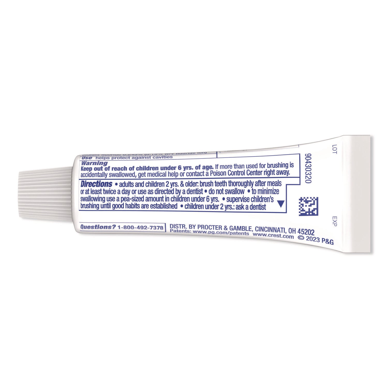 Crest Cavity Toothpaste, Blue/Red, 240 per Carton